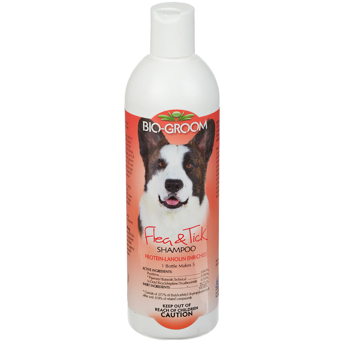 Шампунь для собак Bio-Groom Flea&Tick, от блох, 355 мл10112 Шампунь для собак Bio-Groom Flea&Tick, от блох, 355 мл10112Шампунь для собак Bio-Groom Flea&Tick содержит пиретрины, натуральные природные инсектициды, которые в сочетании с мягким шампунем Protein-Lanolin в основе, обеспечивают максимальный эффект в уничтожении блох, клещей и гнид. Чистит мягко, не смывая естественных защитных масел с кожи, и придает шерсти здоровое сияние. Смывается легко, оставляя шерсть легко расчесываемой с легким ароматом свежести. Безопасен для щенков и котят. Биоразлагаемый, pH-сбалансирован. Концетрат 1:5. Способ применения: Подготовьте шампунь: разведите требуемое количество концентрата теплой водой в соответствующей пропорции. Намочите шерсть. Нанесите шампунь, руками взбейте пену (промассируйте шерсть). Тщательно смойте шампунь, затем высушите шерсть. Товар сертифицирован.