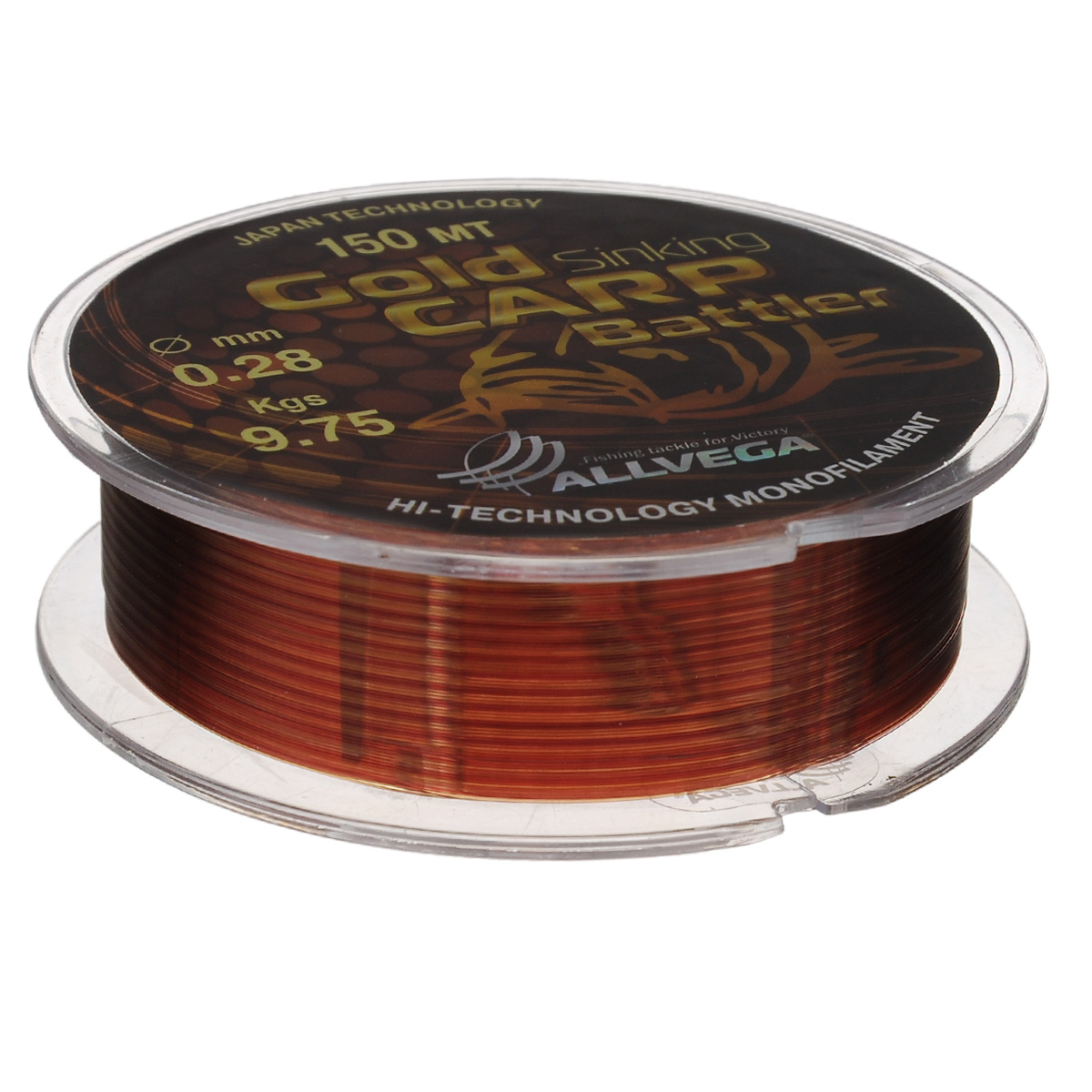 Леска Allvega Gold Karp Battler, цвет: коричневый, 150 м, 0,28 мм, 9,75 кг39949 Леска Allvega Gold Karp Battler, цвет: коричневый, 150 м, 0,28 мм, 9,75 кг39949Карповая леска Allvega Gold Karp Battler была разработана для ловли действительно крупной рыбы. Способна противостоять большим нагрузкам в условиях густой растительности и коряжнике. Специальный цвет имеет неоднородную структуру, что позволяет быть не заметной на дне. Хорошо тонет, что является важным критерием для выбора карповой лески.