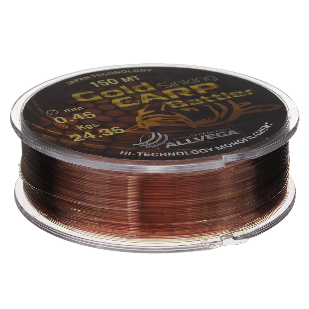 Леска Allvega Gold Karp Battler, цвет: коричневый, 150 м, 0,45 мм, 24,35 кг39953 Леска Allvega Gold Karp Battler, цвет: коричневый, 150 м, 0,45 мм, 24,35 кг39953Карповая леска Allvega Gold Karp Battler была разработана для ловли действительно крупной рыбы. Способна противостоять большим нагрузкам в условиях густой растительности и коряжнике. Специальный цвет имеет неоднородную структуру, что позволяет быть не заметной на дне. Хорошо тонет, что является важным критерием для выбора карповой лески.