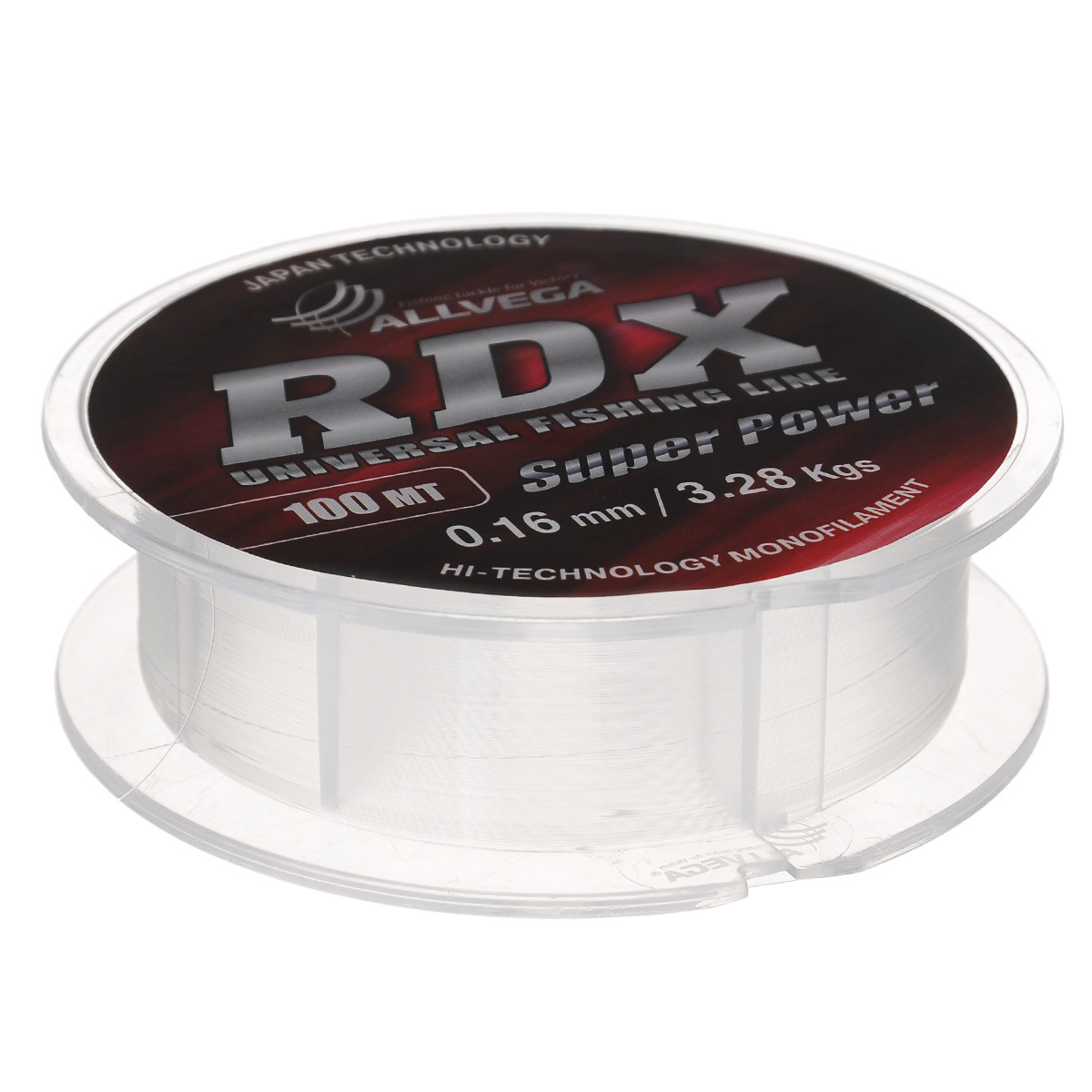 Леска Allvega RDX, цвет: прозрачный, 100 м, 0,16 мм, 3,28 кг39940 Леска Allvega RDX, цвет: прозрачный, 100 м, 0,16 мм, 3,28 кг39940Универсальная леска Allvega RDX с высокими техническими характеристиками. Прозрачный цвет, минимальная механическая память, высокая устойчивость к внешним механическим воздействиям и высокая прочность, позволяют использовать ее практически во всех видах ловли, как летом, так и зимой.