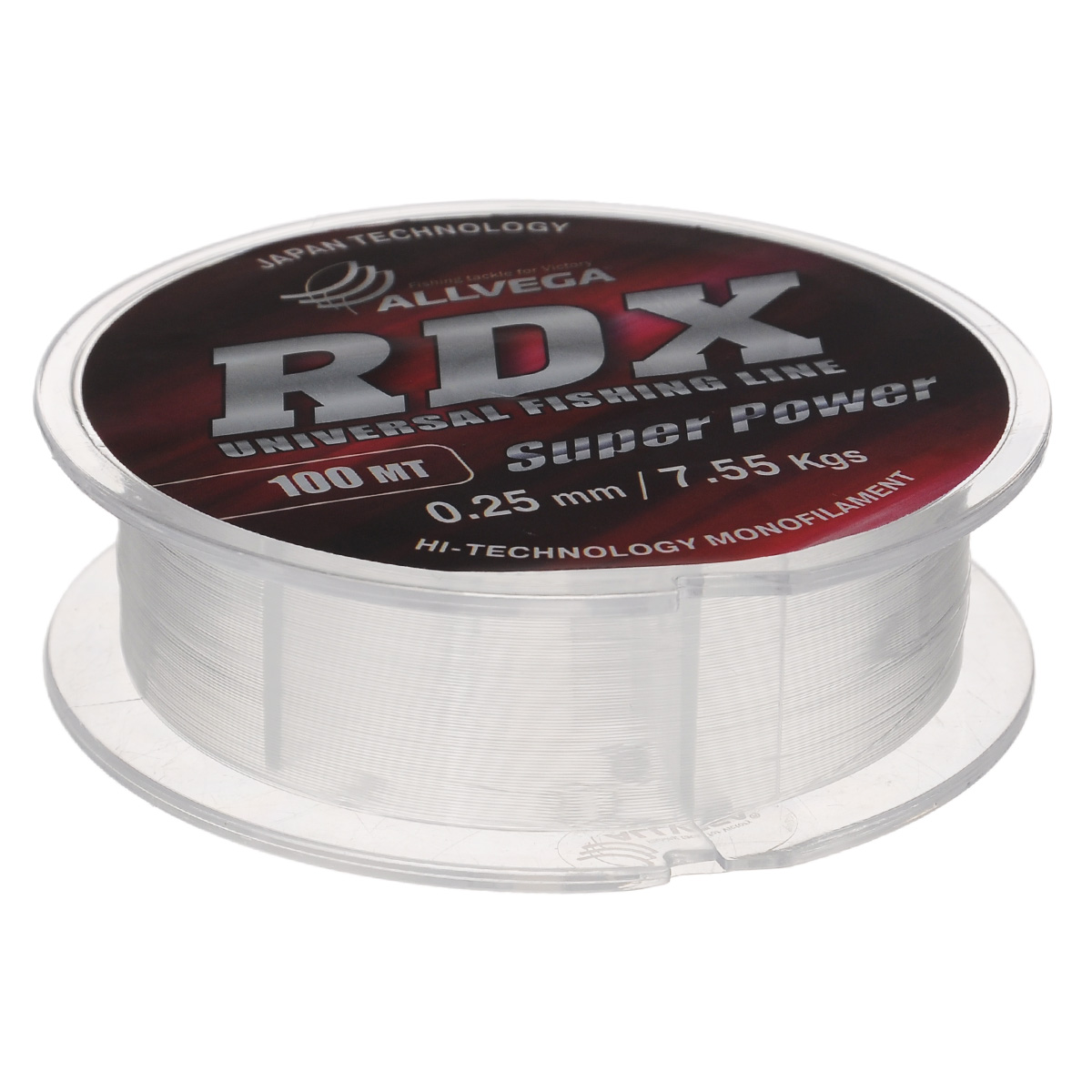 Леска Allvega RDX, цвет: прозрачный, 100 м, 0,25 мм, 7,55 кг39943 Леска Allvega RDX, цвет: прозрачный, 100 м, 0,25 мм, 7,55 кг39943Универсальная леска Allvega RDX с высокими техническими характеристиками. Прозрачный цвет, минимальная механическая память, высокая устойчивость к внешним механическим воздействиям и высокая прочность, позволяют использовать ее практически во всех видах ловли, как летом, так и зимой.
