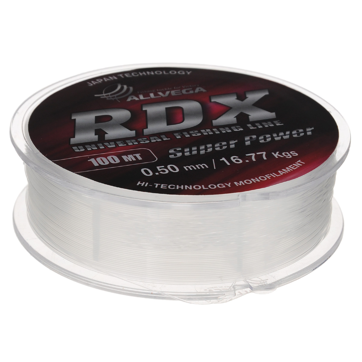 Леска Allvega RDX, цвет: прозрачный, 100 м, 0,5 мм, 16,77 кг39947 Леска Allvega RDX, цвет: прозрачный, 100 м, 0,5 мм, 16,77 кг39947Универсальная леска Allvega RDX с высокими техническими характеристиками. Прозрачный цвет, минимальная механическая память, высокая устойчивость к внешним механическим воздействиям и высокая прочность, позволяют использовать ее практически во всех видах ловли, как летом, так и зимой.