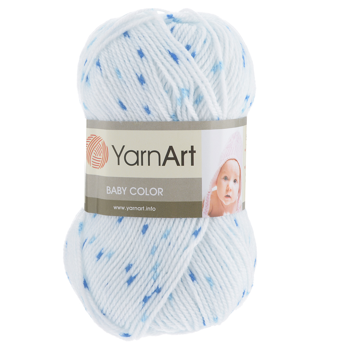 Пряжа для вязания YarnArt Baby Сolor, цвет: белый, синий (5134), 150 м, 50 г, 5 шт372024_5134 Пряжа для вязания YarnArt Baby Сolor, цвет: белый, синий (5134), 150 м, 50 г, 5 шт372024_5134Пряжа YarnArt Baby Сolor - это акриловая пряжа для ручного вязания детских вещей. Нить очень мягкая, приятная на ощупь, слегка шелковистая. Изделия из нее получаются теплыми и нежными. Пряжа не вызывает аллергии. Рекомендованные спицы и крючок для вязания 3,5 мм. Состав: 100% акрил.