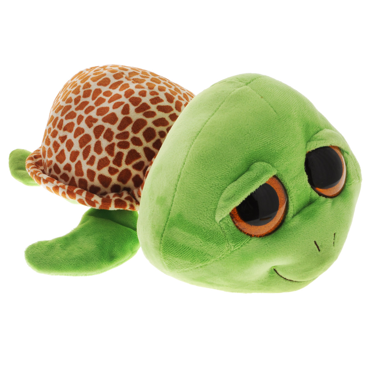 Мягкая игрушка Beanie Boos Черепашка Shellby, цвет: салатовый, коричневый, 40,5 см36809зеленый Мягкая игрушка Beanie Boos Черепашка Shellby, цвет: салатовый, коричневый, 40,5 см36809зеленыйОчаровательная мягкая игрушка Beanie Boos Черепашка Shellby, выполненная в виде трогательной черепашки, непременно вызовет улыбку и симпатию и у детей, и у взрослых. Милая черепашка с выразительными искрящимися глазками изготовлена из высококачественного мягкого текстильного материала с набивкой из синтепона. Как и все игрушки серии Beanie Boos, она изготовлена вручную, с любовью и вниманием к деталям. Удивительно мягкая игрушка принесет радость и подарит своему обладателю мгновения нежных объятий и приятных воспоминаний. Специальные гранулы, расположенные в лапках игрушки, способствуют развитию мелкой моторики рук малыша. Великолепное качество исполнения делают эту игрушку чудесным подарком к любому празднику.