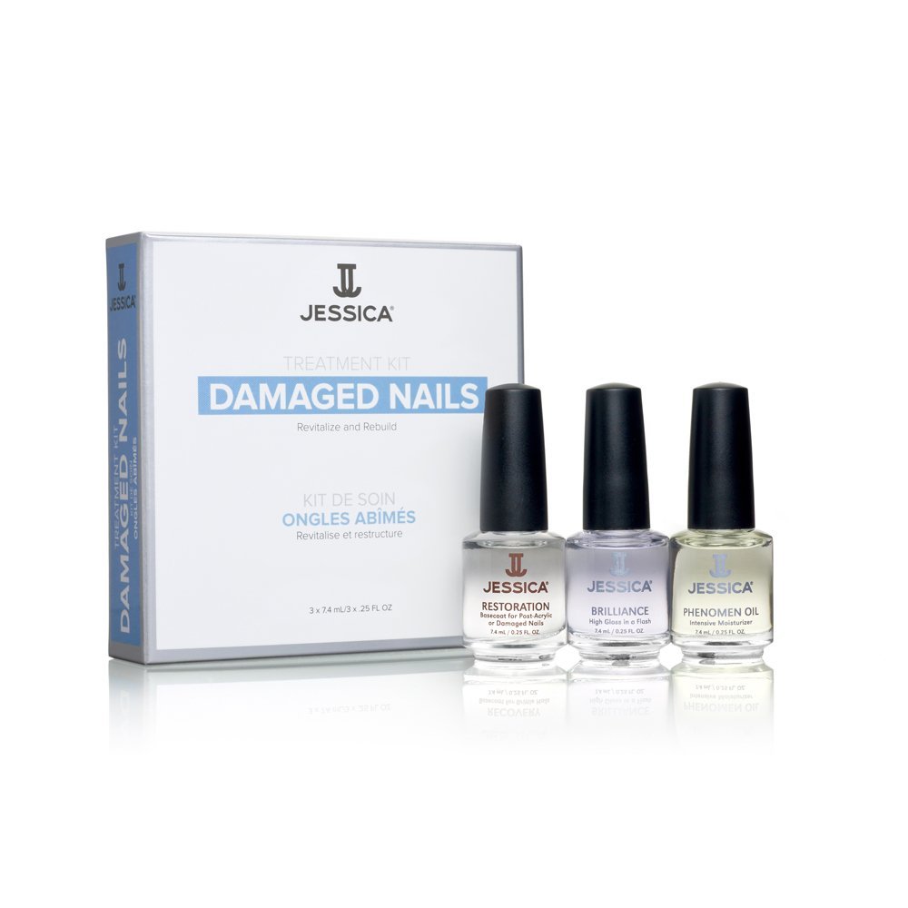 Jessica Набор для поврежденных ногтей Damaged Nail Kit (Mini) (Restoration + Brilliance + Phenomen Oil)MJ 148 Jessica Набор для поврежденных ногтей Damaged Nail Kit (Mini) (Restoration + Brilliance + Phenomen Oil)MJ 148Помощь поврежденным ногтям. Результат - длинные, сильные ногти. Шаг за шагом: 1. RESTORATION. Содержт экстракт эхинацеи, интенсивные восстановители. Стимулирует регенерацию поврежденных или ослабленных и истонченных наращиванием ногтей. Оздоравливает, восстанавливает и улучшает структуру и состояние ногтевой пластины. Наносить на чистый сухой ноготь в 2 слоя, тщательно прокрашевая 8-10 раз кисточкой каждый слой (что способствует лучшему высыханию). Запечатать ноготь. 2. BRILLIANCE. Придает непревзойденный стойкий блеск и визуальный объем лаковому покрытию. Способствует более быстрому просушиванию маникюра,усиливает сцепление слоев покрытия и защищает ногти от царапин, сколов, повреждений и выцветания. Нанести на поверхность и торец ногтевой пластины 8-10 мазками. Для обновления маникюра, наносите 1 слой каждые 3-4 дня. 3. PHENOMEN OIL. Средство содержит миндальное, рисовое и заживляющее масло жожоба. Оздоравливает и поддерживает идеальный водный баланс. Обладает смягчающим,...