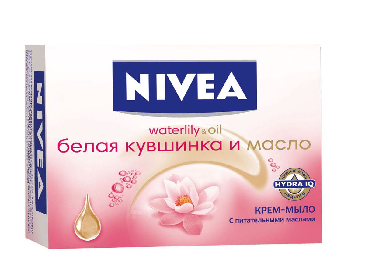 Nivea Крем-мыло для тела Белая кувшинка и масло 100гр10024460 Nivea Крем-мыло для тела Белая кувшинка и масло 100гр10024460•Крем-мыло с питательными маслами мягко очищает и заботится о Вашей коже каждый день. Увлажняющая формула Hydra-IQ для совершенно нежной кожи.