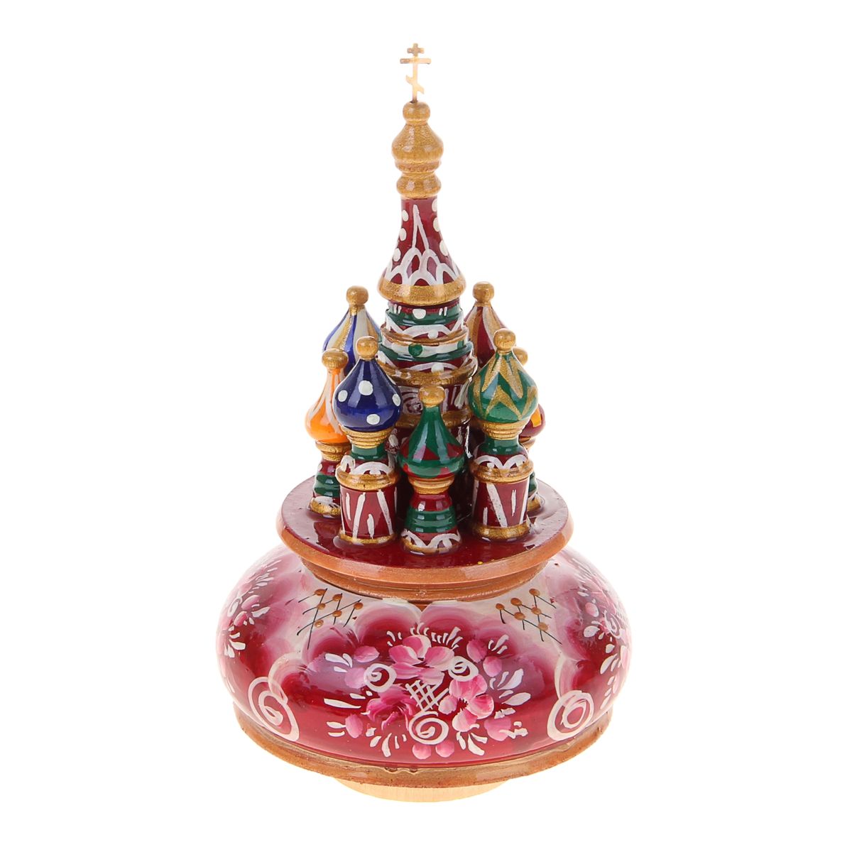 Фигурка декоративная Sima-land Храм, музыкальная, высота 21 см. 10799281079928 Фигурка декоративная Sima-land Храм, музыкальная, высота 21 см. 10799281079928Декоративная фигурка Sima-land Храм, выполненная из дерева в виде храма, покрыта лаком и оформлена красочными рисунками. Основание фигурки крутится и предназначено для завода музыкального механизма. Поверните основание фигурки, и она начнет медленно вращаться, и заиграет приятная мелодия. Декоративная музыкальна фигурка Sima-land Храм не оставит равнодушным ни одного любителя изысканных вещей и станет прекрасным подарком. Размер фигурки: 11 см х 11 см х 21 см.