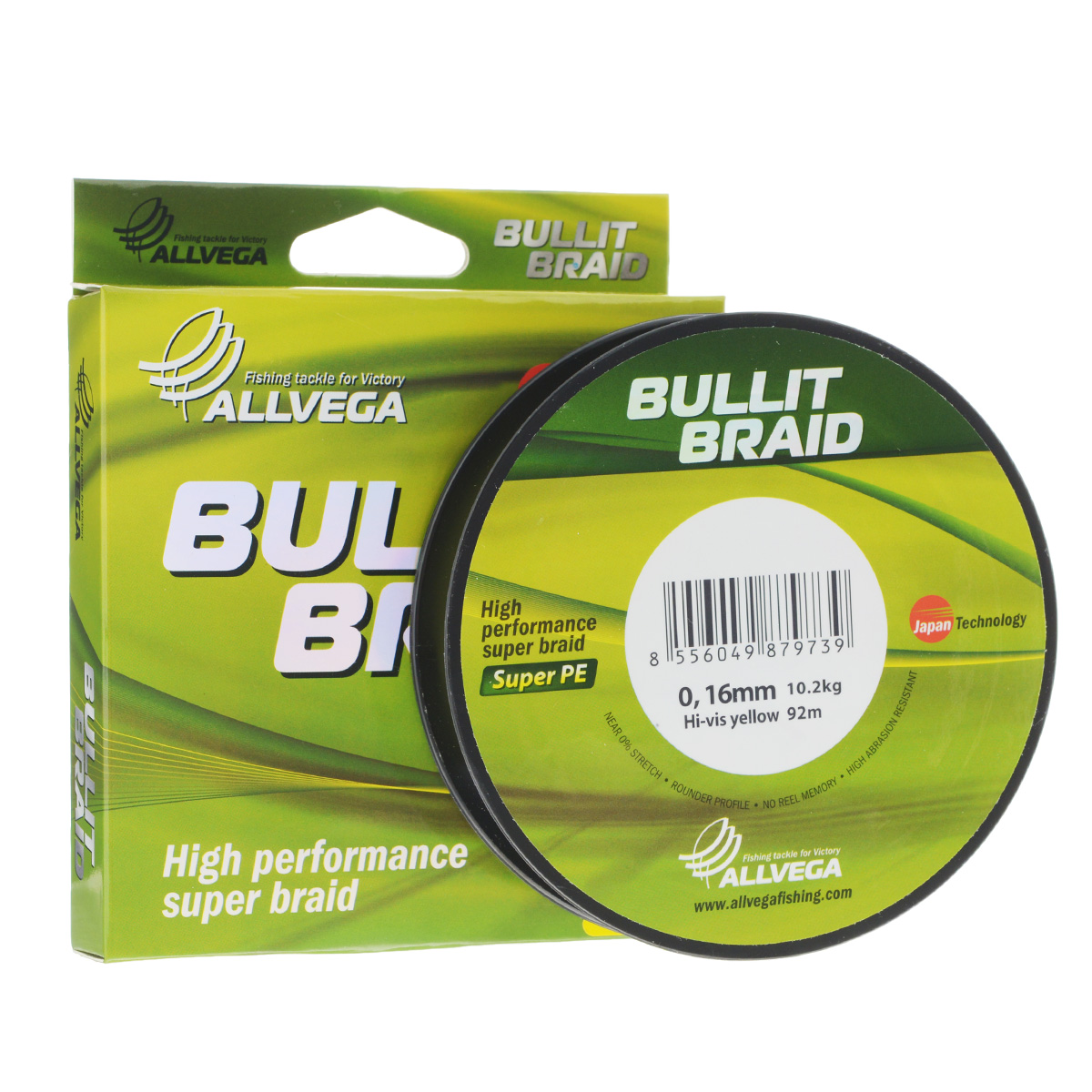 Леска плетеная Allvega Bullit Braid, цвет: ярко-желтый, 92 м, 0,16 мм, 10,2 кг21432 Леска плетеная Allvega Bullit Braid, цвет: ярко-желтый, 92 м, 0,16 мм, 10,2 кг21432Леска Allvega Bullit Braid с гладкой поверхностью и одинаковым сечением по всей длине обладает высокой износостойкостью. Благодаря микроволокнам полиэтилена (Super PE) леска имеет очень плотное плетение и не впитывает воду. Леску Allvega Bullit Braid можно применять в любых типах водоемов. Особенности: повышенная износостойкость; высокая чувствительность - коэффициент растяжения близок к нулю; отсутствует память; идеально гладкая поверхность позволяет увеличить дальность забросов; высокая прочность шнура на узлах.