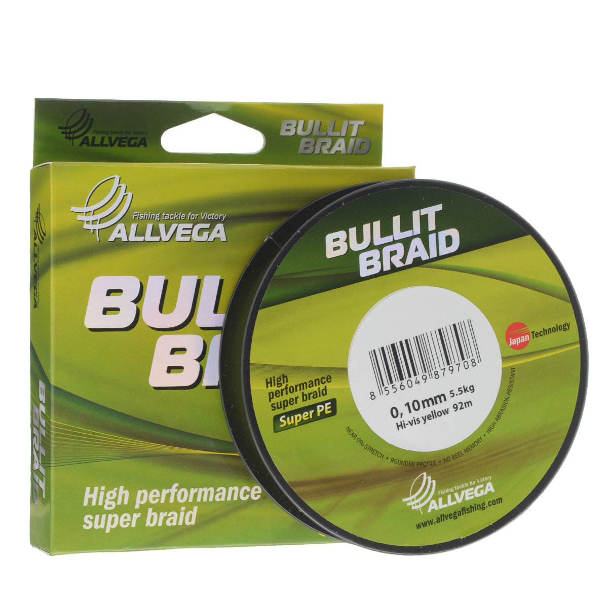 Леска плетеная Allvega Bullit Braid, цвет: ярко-желтый, 92 м, 0,10 мм, 5,5 кг21429 Леска плетеная Allvega Bullit Braid, цвет: ярко-желтый, 92 м, 0,10 мм, 5,5 кг21429Леска Allvega Bullit Braid с гладкой поверхностью и одинаковым сечением по всей длине обладает высокой износостойкостью. Благодаря микроволокнам полиэтилена (Super PE) леска имеет очень плотное плетение и не впитывает воду. Леску Allvega Bullit Braid можно применять в любых типах водоемов. Особенности: повышенная износостойкость; высокая чувствительность - коэффициент растяжения близок к нулю; отсутствует память; идеально гладкая поверхность позволяет увеличить дальность забросов; высокая прочность шнура на узлах.