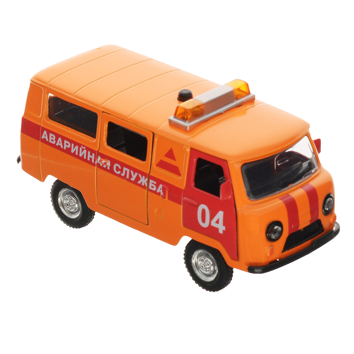 Машинка инерционная ТехноПарк UAZ 39625: Аварийная службаCT-1232WB-A Машинка инерционная ТехноПарк UAZ 39625: Аварийная службаCT-1232WB-AИнерционная машинка ТехноПарк UAZ 39625: Аварийная служба, выполненная из пластика и металла, станет любимой игрушкой вашего малыша. Игрушка представляет собой модель автомобиля аварийной службы марки UAZ 39625. У машинки открываются передние дверцы и дверцы багажного отделения. При нажатии на кнопку на крыше модели замигают проблесковые маячки и прозвучат звуки сирены. Игрушка оснащена инерционным ходом. Машинку необходимо отвести назад, затем отпустить - и она быстро поедет вперед. Прорезиненные колеса обеспечивают надежное сцепление с любой гладкой поверхностью. Ваш ребенок будет часами играть с этой машинкой, придумывая различные истории. Порадуйте его таким замечательным подарком! Машинка работает от батареек (товар комплектуется демонстрационными).