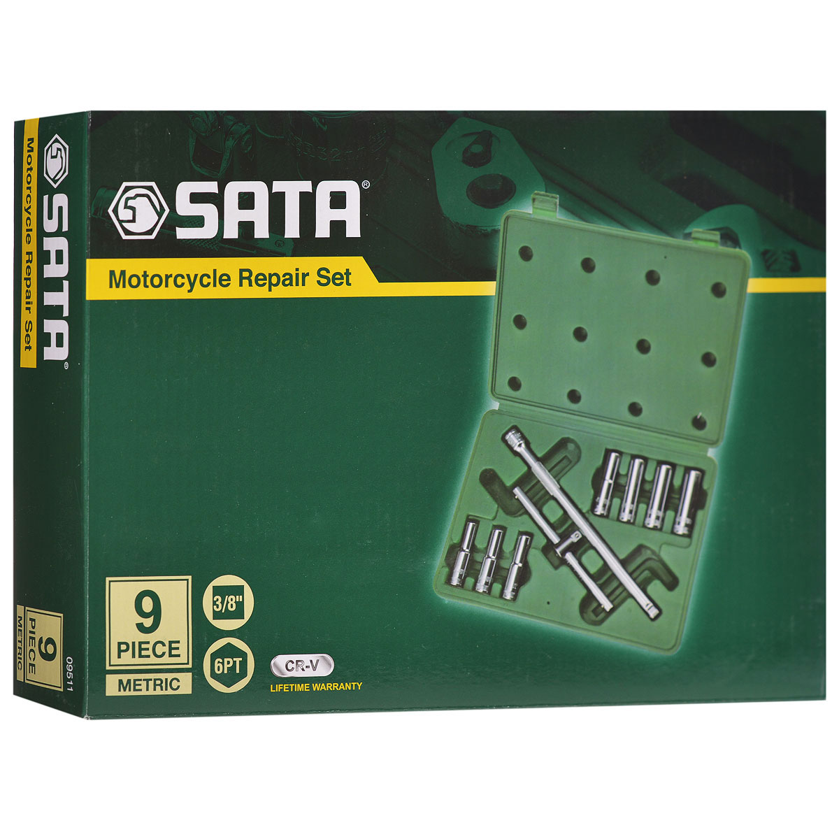 Набор торцевых головок SATA 9пр. 95119511 Набор торцевых головок SATA 9пр. 95119511Набор удлиненных торцевых головок Sata предназначен для монтажа/демонтажа резьбовых соединений. Все инструменты набора выполнены из высококачественной хромованадиевой стали. В комплекте пластиковый кейс для переноски и хранения. Состав набора: Головки удлиненные шестигранные торцевые: 8 мм, 9 мм, 10 мм, 11 мм, 12 мм, 13 мм, 14 мм. Вороток со скользящей перекладиной. Отклоняемый удлинитель длиной 10 дюймов.