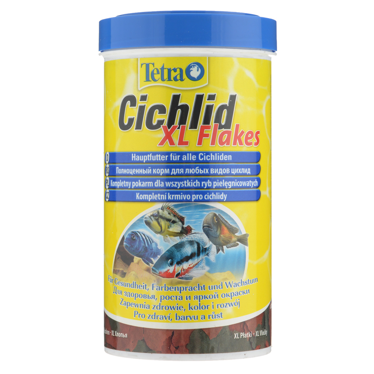 Корм Tetra Cichlid. XL Flakes для всех видов цихлид, крупные хлопья, 500 мл (80 г)139985 Корм Tetra Cichlid. XL Flakes для всех видов цихлид, крупные хлопья, 500 мл (80 г)139985Корм Tetra Cichlid. XL Flakes - это биологически сбалансированный корм в виде крупных хлопьев, предназначенный для всех видов цихлид. Формула корма содержит все необходимые белки и специальные аминокислоты. Высокое содержание протеинов и растительных питательных веществ для удовлетворения особых потребностей цихлид, Запатентованная формула BioActive поддерживает здоровую иммунную систему рыб. Рекомендации по кормлению: кормите несколько раз в день маленькими порциями. Состав: рыба и побочные рыбные продукты, зерновые культуры, экстракты растительного белка, дрожжи, моллюски и раки, масла и жиры, сахар, водоросли. Аналитические компоненты:: сырой белок - 48%, сырые масла и жиры - 9%, сырая клетчатка - 2%, влага - 6%. Добавки: витамины, провитамины и химические вещества с аналогичным воздействием, витамин А 15250 МЕ/кг, витамин Д3 955 МЕ/кг. Красители, антиоксиданты. Товар сертифицирован.