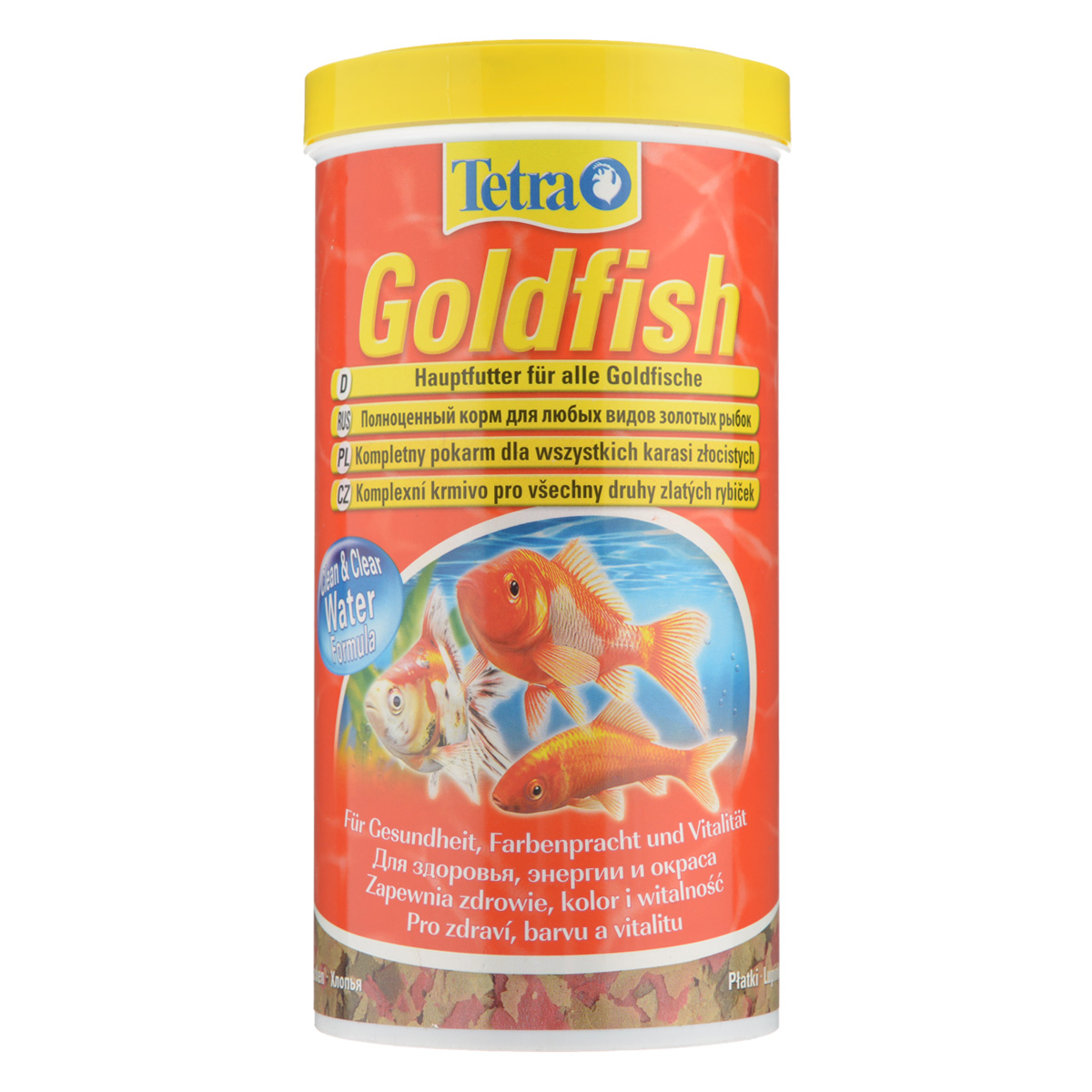 Корм Tetra Goldfishs для любых видов золотых рыбок, в виде хлопьев, 1 л204355 Корм Tetra Goldfishs для любых видов золотых рыбок, в виде хлопьев, 1 л204355Корм Tetra Goldfishs - это высококачественный сбалансированный корм в хлопьях для любых видов золотых рыб. Превосходное качество корма обеспечивает оптимальное питание для рыб. Особенности Tetra Tetra Goldfishs: формула Clean&Clear Water и запатентованная BioActive формула для поддержания здоровья и продолжительности жизни, тщательно подобранная смесь высокопитательных ингредиентов с витаминами, минералами и микроэлементами. Рекомендации по кормлению: кормить несколько раз в день маленькими порциями. Характеристики: Состав: зерновые культуры, экстракты растительного белка, рыба и побочные рыбные продукты, дрожжи, моллюски и раки, масла и жиры, минеральные вещества, водоросли. Пищевая ценность: сырой белок - 42%, сырые масла и жиры - 11%, сырая клетчатка - 2%, влага - 6,5%. Добавки: витамины, провитамины и химические вещества с аналогичным воздействием, витамин А 29100 МЕ/кг, витамин Д3 1820 МЕ/кг....