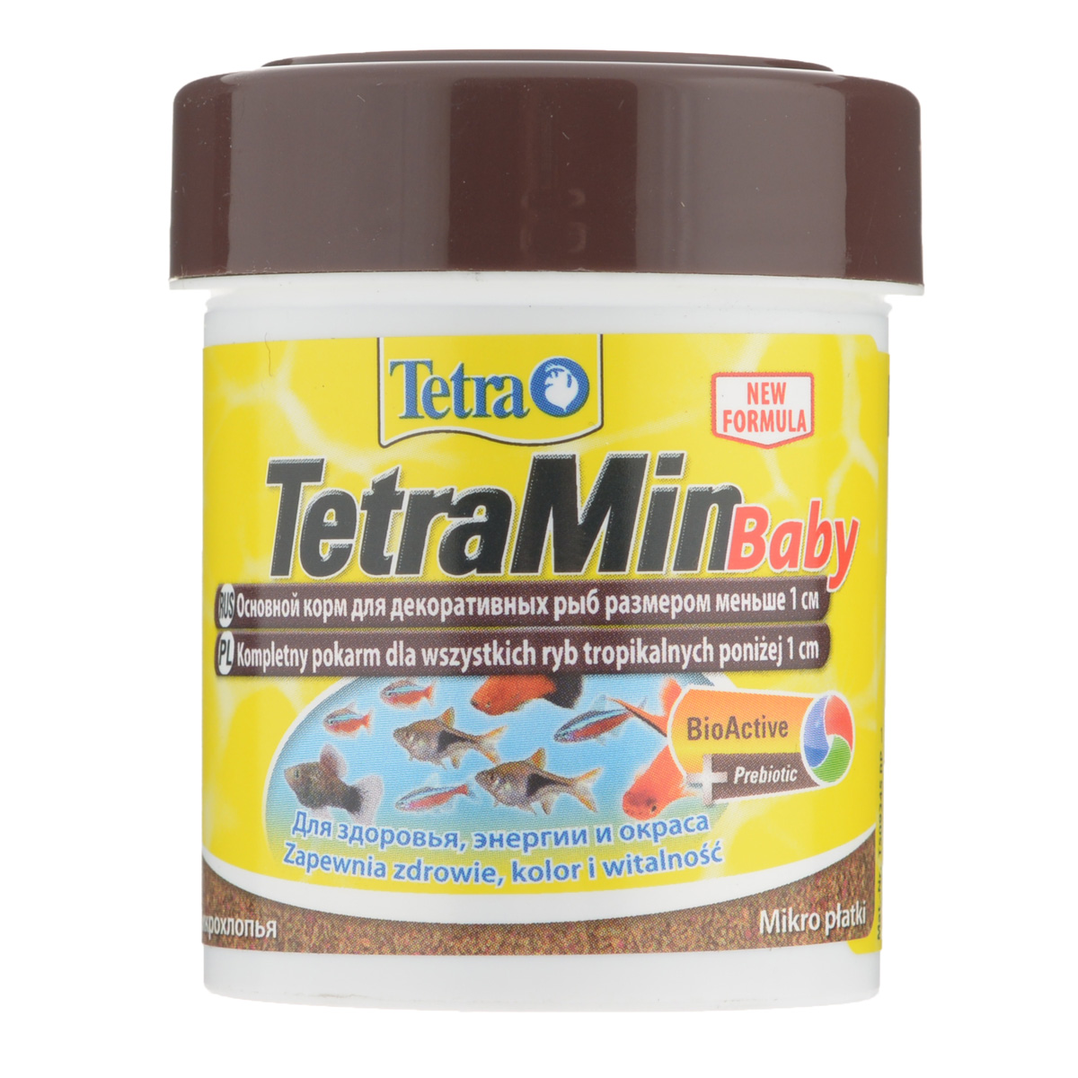 Корм Tetra Min Baby для декоративных рыб меньше 1 см, в виде микрохлопьев, 66 мл199156 Корм Tetra Min Baby для декоративных рыб меньше 1 см, в виде микрохлопьев, 66 мл199156Корм Tetra Min Baby - это биологически сбалансированный корм в виде микрохлопьев. Очень качественное просеянная смесь высокопитательных и функциональных ингредиентов для поддержания здорового роста на ранних стадий жизни рыб. Рекомендации по кормлению: кормить несколько раз в день маленькими порциями. Характеристики: Состав: рыба и побочные рыбные продукты, зерновые культуры, дрожжи, экстракты растительного белка, моллюски и раки, масла и жиры, сахар (Олигофруктоза 1%), минеральные вещества, водоросли. Пищевая ценность: сырой белок - 46%, сырые масла и жиры - 11%, сырая клетчатка - 2,0%, влага - 6%. Добавки: витамины, провитамины и химические вещества с аналогичным воздействием: витамин А 17310 МЕ/кг, витамин Д3 1080 МЕ/кг. Комбинации элементов: Е5 Марганец 96 мг/кг, Е6 Цинк 57 мг/кг, Е1 Железо 37 мг/кг. Красители, антиоксиданты. Вес: 66 мл (30 г). Товар сертифицирован.