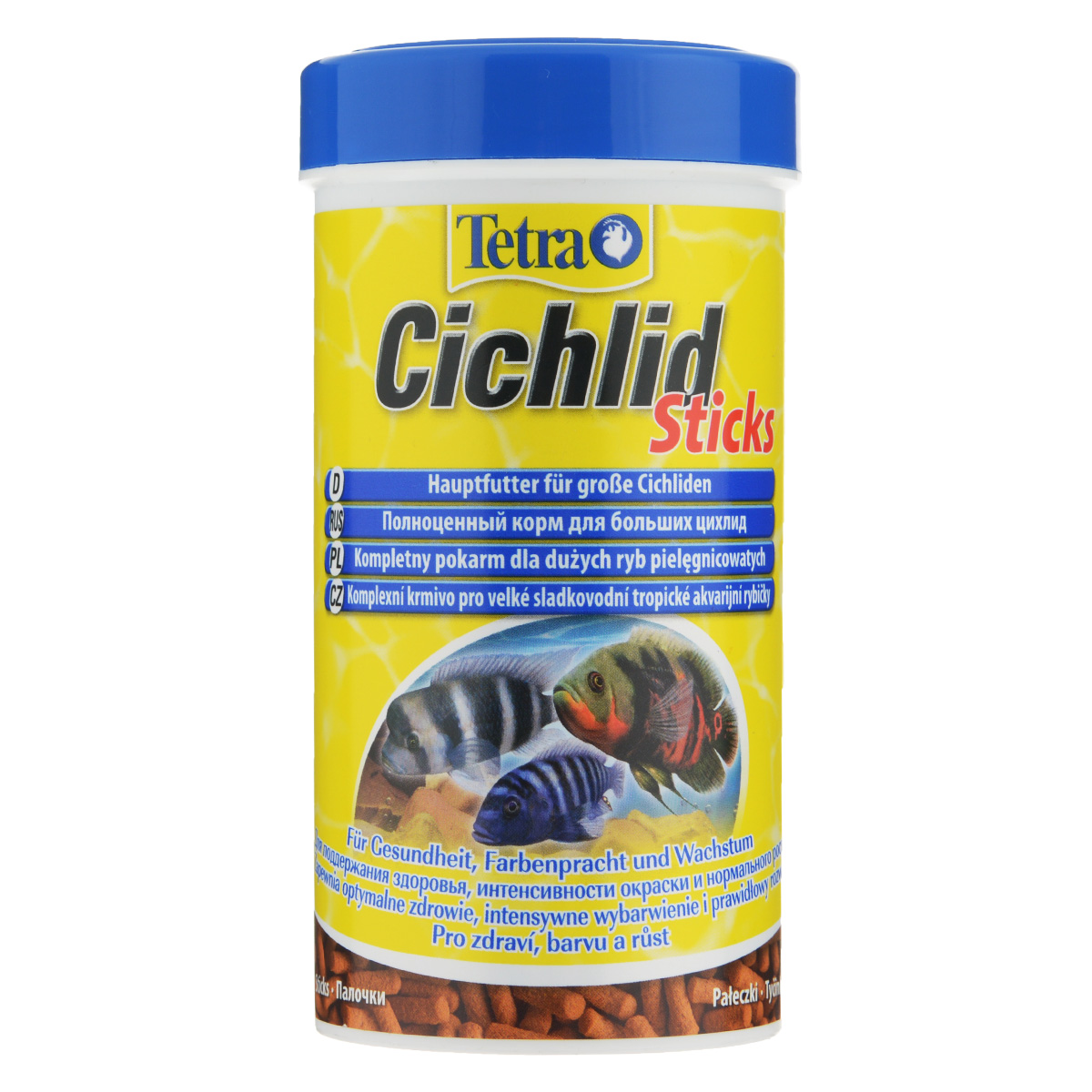 Корм сухой Tetra Cichlid. Sticks для больших цихлид, палочки, 250 мл (75 г)157170 Корм сухой Tetra Cichlid. Sticks для больших цихлид, палочки, 250 мл (75 г)157170Корм Tetra Cichlid. Sticks - это биологически сбалансированный корм в виде палочек, предназначенный для больших цихлид. Корм богат белками и другими питательными веществами для удовлетворения пищевых потребностей больших цихлид, Палочки разработаны специально для цихлид, предпочитающих питаться с поверхности воды. Запатентованная формула BioActive поддерживает здоровую иммунную систему рыб. Рекомендации по кормлению: кормите не менее 2-3 раз в день в таком количестве, которое ваши рыбы могут съесть в течение нескольких минут. Состав: рыба и побочные рыбные продукты, растительные продукты, экстракты растительного белка, дрожжи, зерновые культуры, масла и жиры, водоросли, минеральные вещества. Аналитические компоненты: сырой белок - 46%, сырые масла и жиры - 8%, сырая клетчатка - 2%, влага - 6%. Добавки: витамины, провитамины и химические вещества с аналогичным воздействием, витамин А 30480 МЕ/кг, витамин Д3 1900 МЕ/кг. Комбинации элементов:...