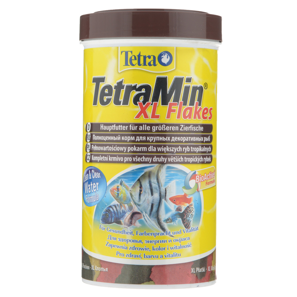 Корм TetraMin XL Flakes для крупных декоративных рыб, в виде хлопьев, 500 мл204317 Корм TetraMin XL Flakes для крупных декоративных рыб, в виде хлопьев, 500 мл204317Полноценный растительный корм TetraMin XL Flakes сбалансированный хлопьевидный корм высшего сорта для крупных декоративных рыб. Особенности TetraMin XL Flakes: чистота и прозрачность воды, запатентованная BioActive формула поддерживает здоровую иммунную систему, тщательно подобранная смесь высокопитательных ингредиентов с витаминами, минералами и микроэлементами для сбалансированного питания, идеально подходит для растительноядных рыб, легкое кормление. Рекомендации по кормлению: кормить несколько раз в день маленькими порциями. Характеристики: Состав: рыба и побочные рыбные продукты, зерновые культуры, экстракты растительного белка, дрожжи, моллюски и раки, масла и жиры, водоросли, сахар, минеральные вещества. Пищевая ценность: сырой белок - 47%, сырые масла и жиры - 10%, сырая клетчатка - 3%, влага - 6%. Добавки: витамины, провитамины и химические вещества с...