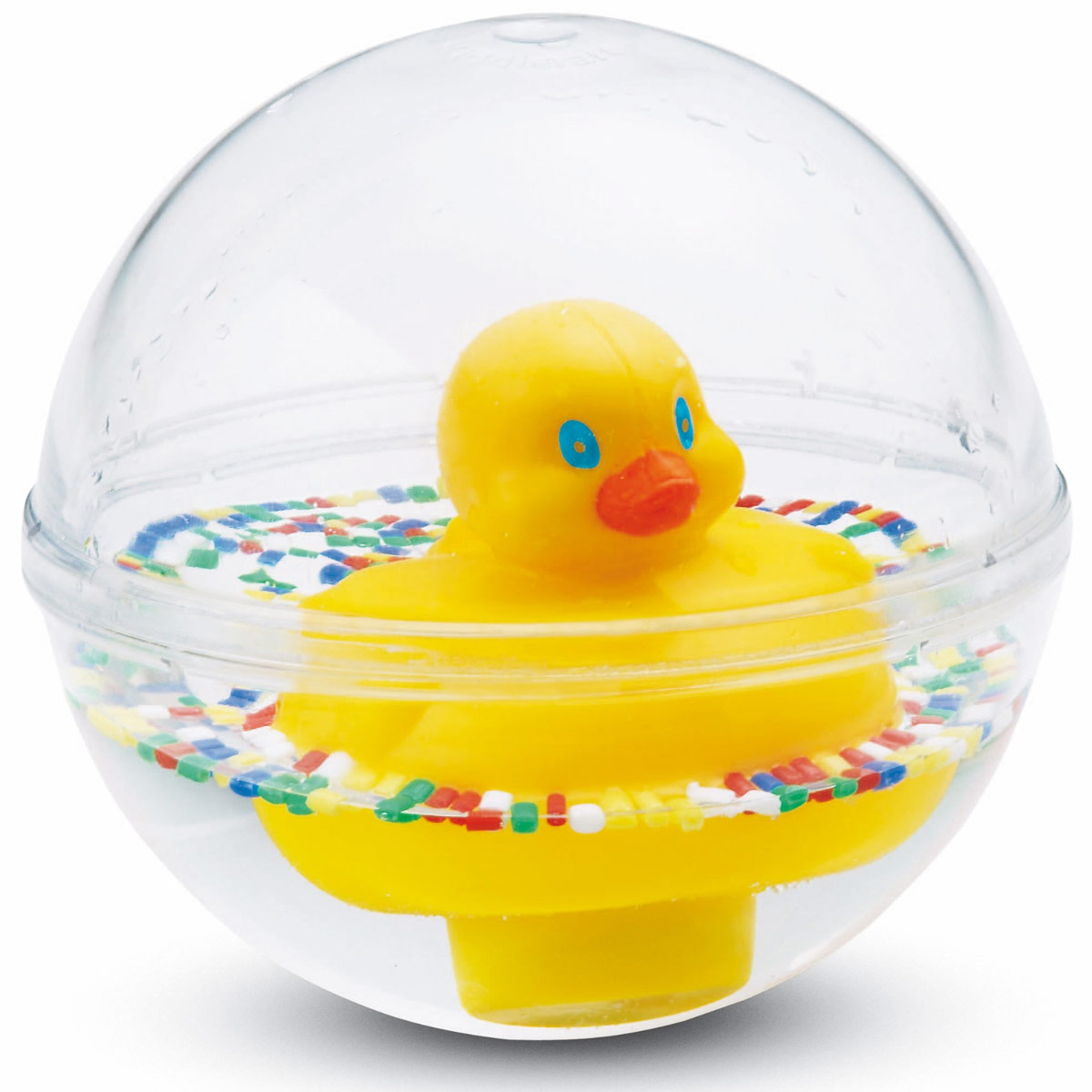 Fisher-Price Игрушка Шар с плавающей уточкой75676 Fisher-Price Игрушка Шар с плавающей уточкой75676Игрушка Fisher-Price Шар с плавающей уточкой надолго займет внимание вашего крохи. Она выполнена в виде прозрачного шара с милым утенком внутри, плавающим в окружении цветных бусин. Когда шарик катится, утенок начинает качаться на волнах. С такой игрушкой можно играть как в воде, так и на полу. Малыш может крутить, переворачивать шар вверх дном, катать и бросать его, а плавающая уточка будет стойко держаться на воде и никогда не перевернется. Игрушка стимулирует малышей к активным движениям, развивает мелкую моторику.