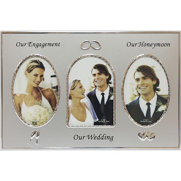 Фоторамка "Наша Свадьба", цвет: серебристый, на 3 фото, 10 х 15 см 95117
