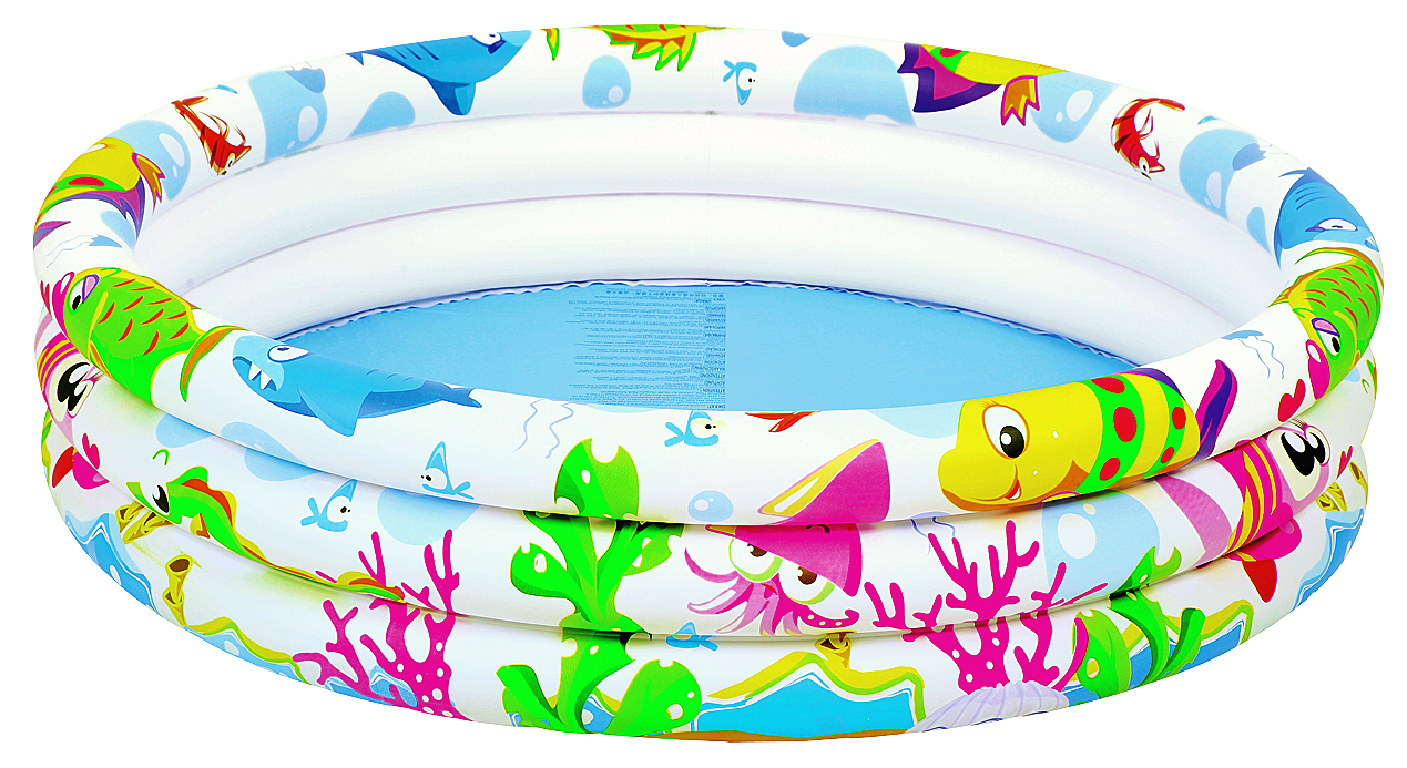 Бассейн надувной Jilong Sea World, 107 см х 25 смJL017010-1NPF Бассейн надувной Jilong Sea World, 107 см х 25 смJL017010-1NPFКруглый надувной бассейн Jilong Sea World идеально предназначен для детского и семейного отдыха на загородном участке. Отлично подойдет для детей от 2 до 6 лет. Бассейн изготовлен из прочного ПВХ. Состоит из 3 колец одинакового размера. На внешней стороне имеется принт. Комфортный дизайн бассейна и приятная цветовая гамма сделают его не только незаменимым атрибутом летнего отдыха, но и оригинальным дополнением ландшафтного дизайна участка. В комплект с бассейном входит заплатка для ремонта в случае прокола.