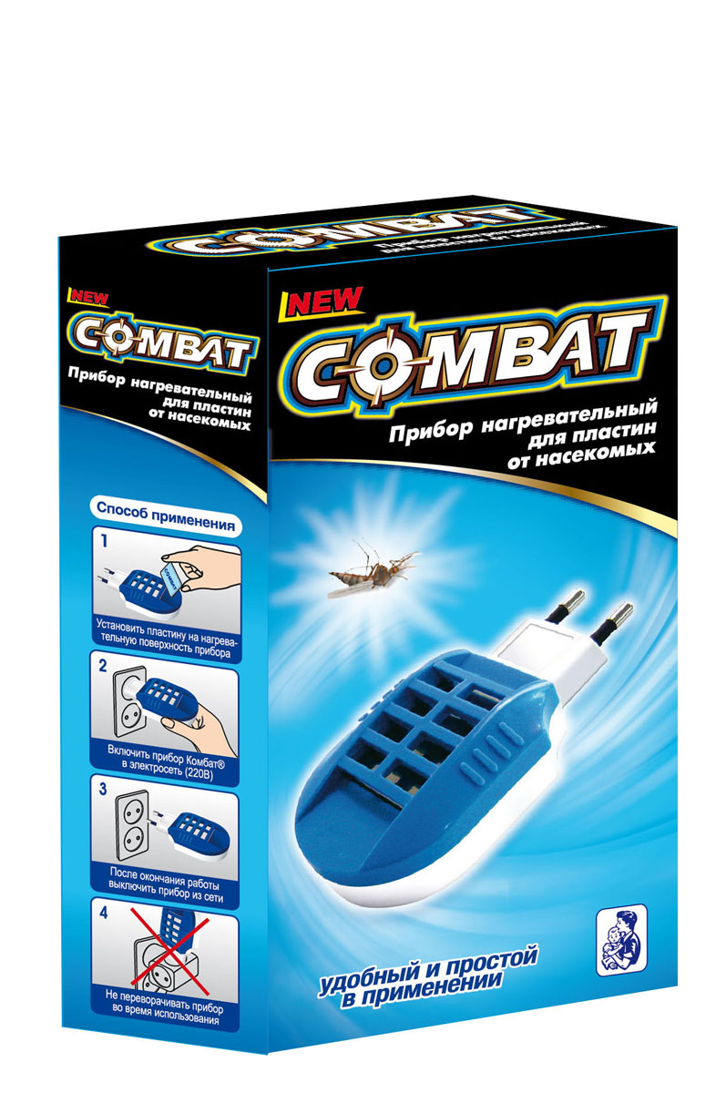 Фумигатор для пластин от комаров Combat, цвет: синий9524 Фумигатор для пластин от комаров Combat, цвет: синий9524Фумигатор для пластин Combat удобен и прост в применении. Компактный, работает от сети 220В. Прибор с пластиной начинает действовать через 5-10 минут после включения, полное уничтожение насекомых достигается через 1 час. Прибор безопасен для всей семьи. Размер прибора: 11 см х 5,5 см х 2,5 см.