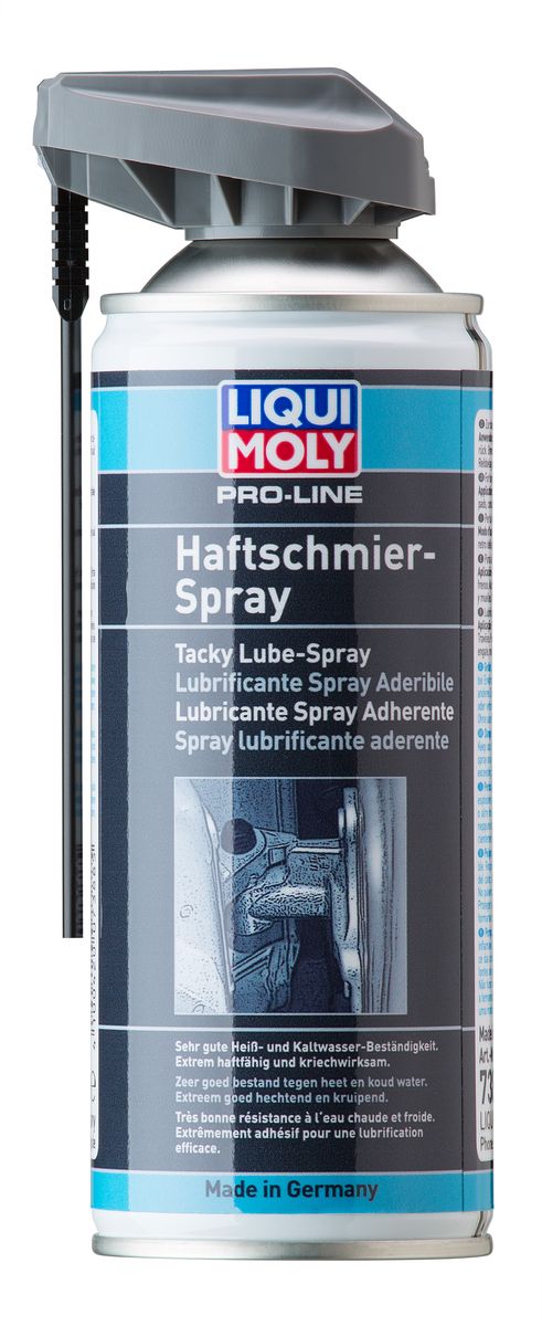 Адгезийная смазка-спрей Liqui Moly, 400 мл7388 Адгезийная смазка-спрей Liqui Moly, 400 мл7388Адгезийная смазка-спрей Liqui Moly - высококачественный термостабильный синтетический смазочный материал, крайне стойкий к центробежным силам, возникающим при вращении деталей. Предназначена для обработки нагруженных петель дверей, тяг, рычагов, подшипников скольжения и других конструктивных элементов автомобиля, работающих при высоких температурах и давлениях. После испарения растворителя остается высокоадгезионная смазывающая пленка, обеспечивающая оптимальную антикоррозионную защиту и отлично воспринимающая давление. Высокая степень восприятия давления в течение длительного времени обеспечивает оптимальную защиту конструктивных элементов даже при крайне тяжелых условиях эксплуатации. Свойства: - высокая температурная стойкость, - экстремальная адгезия, - замечательно воспринимает давление, - замечательная антикоррозионная защита, - стойка к холодной и горячей воде, - чистота при использовании, - максимальная эффективность в...