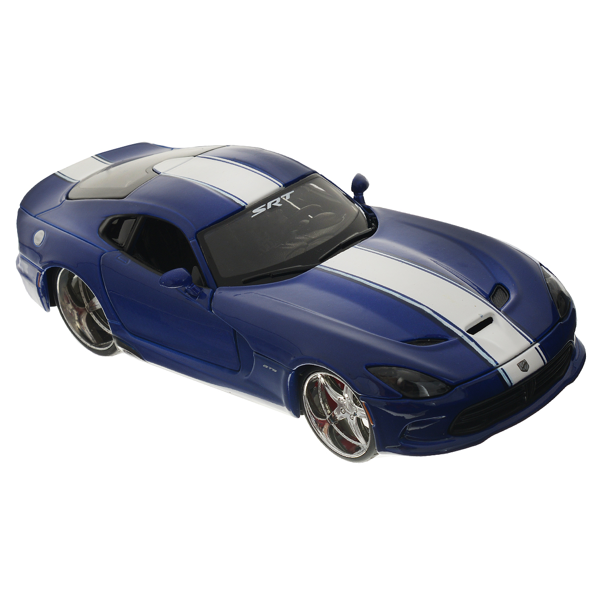 Maisto Модель автомобиля Dodge SRT Viper GTS 201331363_синий Maisto Модель автомобиля Dodge SRT Viper GTS 201331363_синийКоллекционная модель Maisto Dodge SRT Viper GTS 2013 - миниатюрная копия настоящего автомобиля. Стильная модель автомобиля привлечет к себе внимание не только детей, но и взрослых. Модель имеет литой металлический корпус с высокой детализацией двигателя, интерьера салона, дисков, протекторов, выхлопной системы, оснащена колесами из мягкой резины. У машинки открываются дверцы и капот. Игрушка в точности повторяет модель оригинальной техники, подробная детализация в полной мере позволит вам оценить высокую точность копии этой машины! Такая модель станет отличным подарком не только любителю автомобилей, но и человеку, ценящему оригинальность и изысканность, а качество исполнения представит такой подарок в самом лучшем свете.
