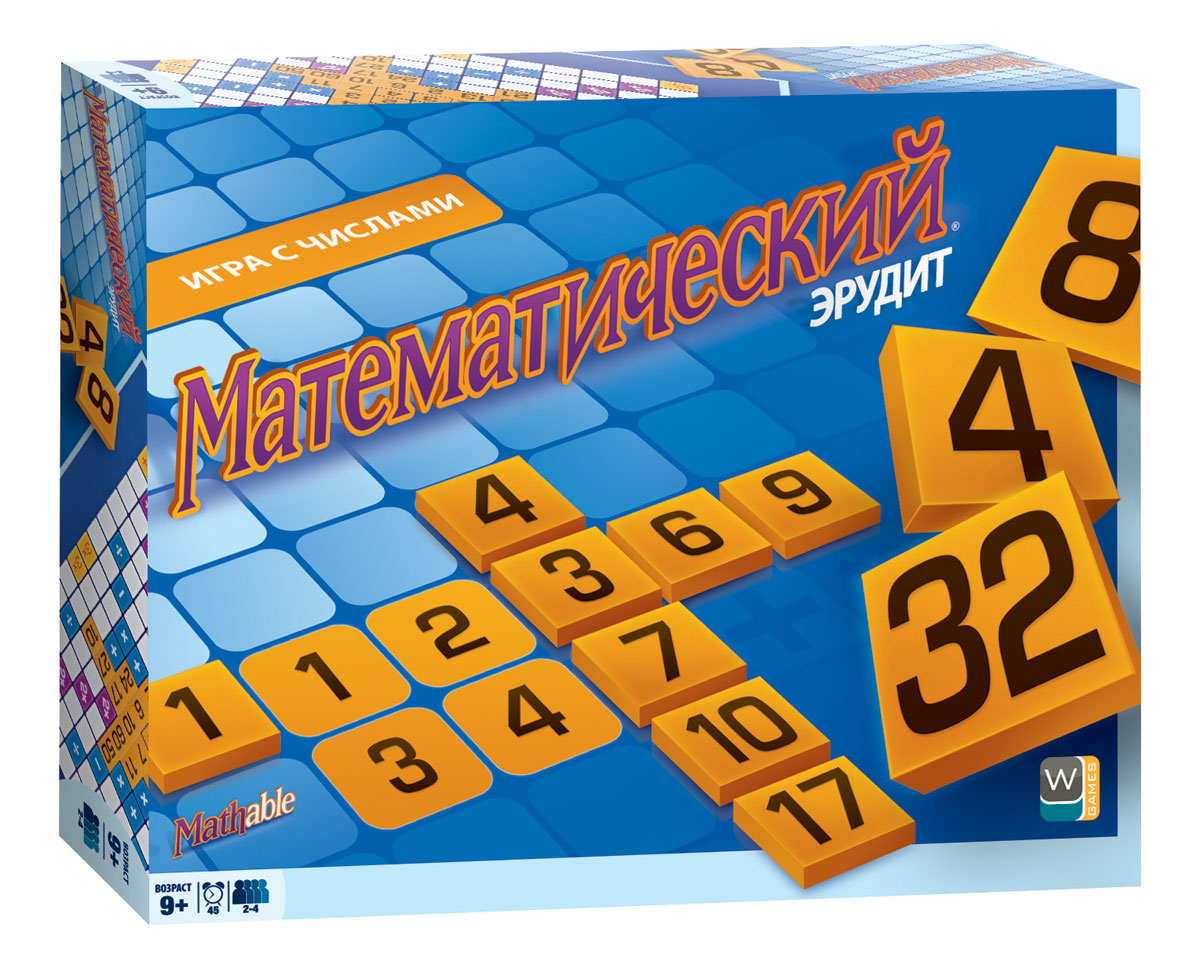 Настольная игра Математический эрудит5004 Настольная игра Математический эрудит5004Математический эрудит - это настольная игра, которая позволит научиться быстро считать. Она отлично подходит для веселого досуга в кругу семьи, а также может использоваться как обучающий материал. Кроме навыков быстрого счета, игра развивает стратегическое мышление, логику, умение планировать свои действия. Как играть В процессе игры участники должны создавать математические действия прямо на игровой доске. Математическое действие - сложение, вычитание, умножение или деление - производится с двумя соседними числами, при этом фишка с результатом также должна находиться рядом. Для игры используется игровая доска, на которой имеются квадраты разных цветов, а также 106 фишек с числами. Каждая фишка имеет ценность в очках, равную числу на фишке. Цвет квадрата игрового поля накладывает ограничения на фишки, которые вы планируете туда поставить. Игроки должны размещать фишки на доске таким образом, чтобы каждая вновь добавленная фишка составляла математическое...
