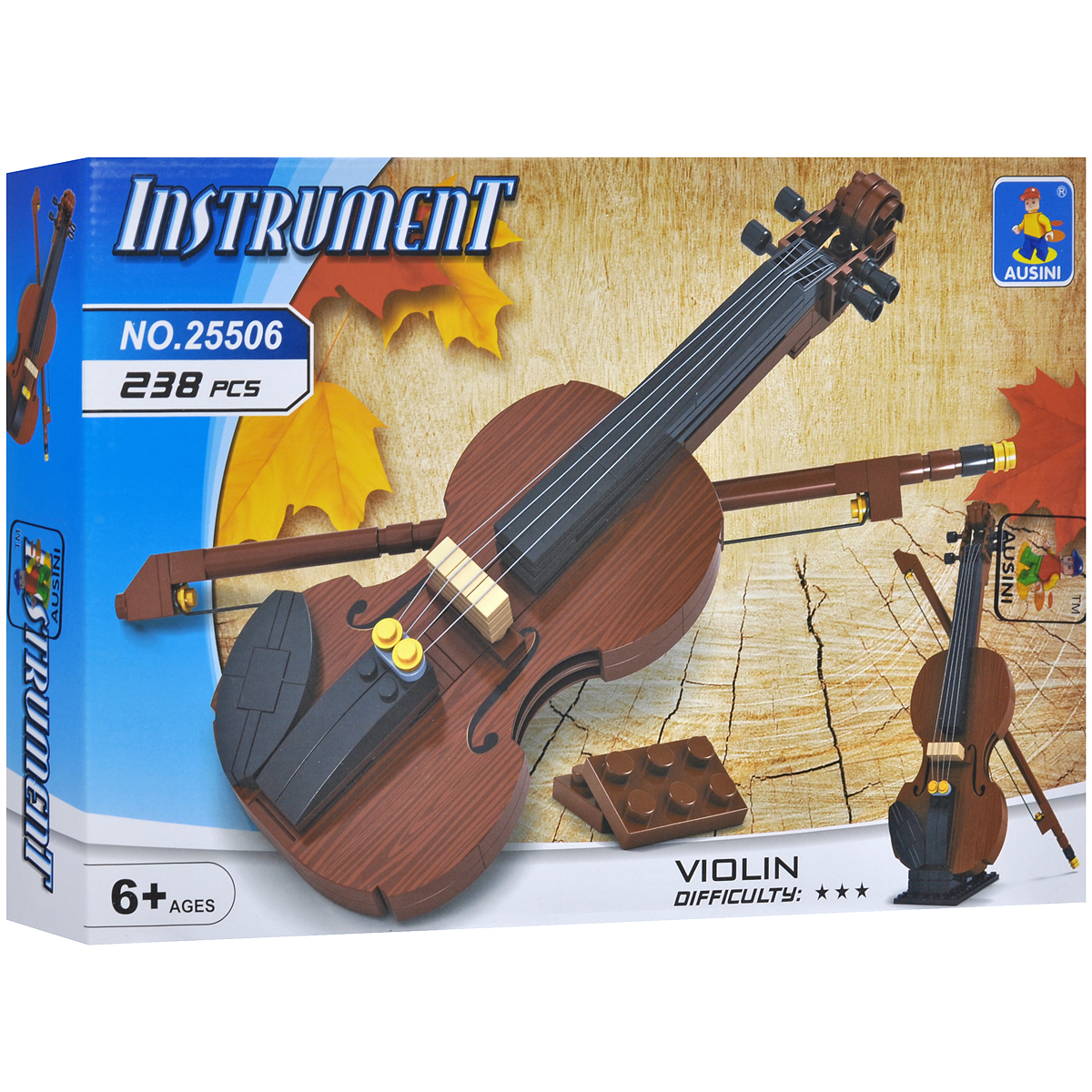 Ausini Мини-конструктор Скрипка25506 Ausini Мини-конструктор Скрипка25506Конструктор Ausini Скрипка содержит 238 ярких пластиковых элементов для сборки уменьшенной копии скрипки, а также смычка и подставки под музыкальный инструмент. Подробная иллюстрированная инструкция по сборке поможет вашему ребенку собрать этот великолепный конструктор. Ребенок сможет часами играть с этим конструктором, придумывая разные истории и комбинируя детали. Собирая конструктор, ребенок развивает воображение, мелкую моторику рук, пространственное и логическое мышление.