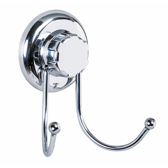 Крючок двойной Tatkraft Mega Lock, на вакуумном шурупе11403 Крючок двойной Tatkraft Mega Lock, на вакуумном шурупе11403Крючок, выполненный из хромированной стали, крепится к стене при помощи уникального вакуумного шурупа. На крючок можно вешать полотенца или любые другие вещи. Он будет отлично смотреться в вашей ванной комнате, а также в любом другом помещении, включая улицу. Характеристики: Материал: хромированная сталь. Диаметр основания крючка: 7,3 см. Размер крючка: 11 см х 7,5 см х 12 см.
