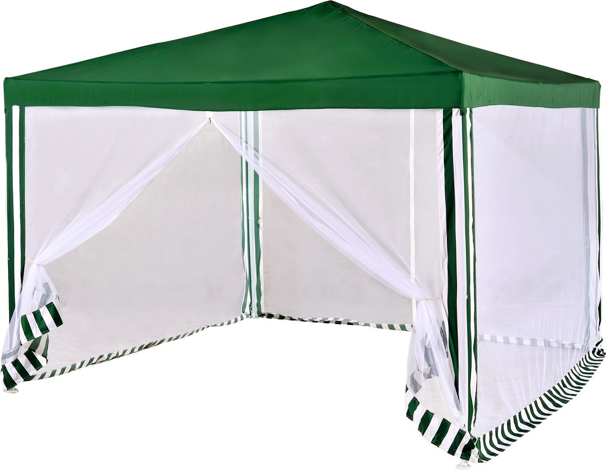 Тент садовый Green Glade 1036, с москитной сеткой, 300 х 300 х 250 см1036 Тент садовый Green Glade 1036, с москитной сеткой, 300 х 300 х 250 см1036Садовый тент Green Glade 1036 станет отличным помощником в организации праздника на свежем воздухе. Выполнен из высококачественного полиэстера 160G с водоотталкивающей пропиткой. Боковые стенки тента выполнены из москитной сетки. Каркас изготовлен из металлической трубки, благодаря чему тент имеет долгий срок эксплуатации. Тент защитит вас от дождя и солнца в летний день. Легко собирается, не занимает много места в сложенном виде. Не использовать при сильном ветре и дожде! Размер тента: 300 см х 300 см х 250 см.