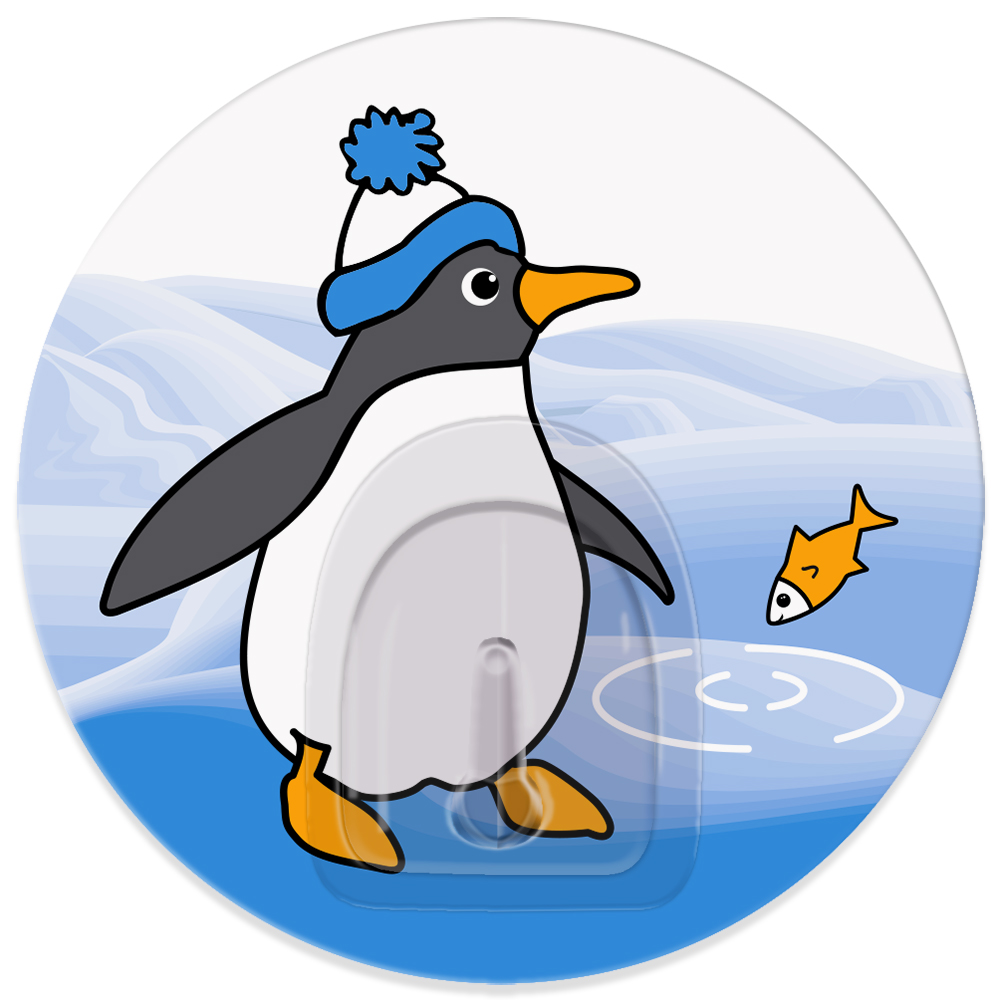 Крючок адгезивный Tatkraft Penguins Tino18631 Крючок адгезивный Tatkraft Penguins Tino18631Крючок адгезивный Tatkraft Penguins Tino изготовлен из пластика и декорирован изображением пингвина. Крючок может быть установлен только на ровной воздухонепроницаемой поверхности: плитка, стекло, пластик, металл, ламинированное дерево и другие. Крючок является многоразовым, что позволяет перевесить его в любое удобное место. Не требует монтажа, легко приклеивается благодаря липкому слою. Диаметр: 8 см. Максимальный вес: 3 кг.