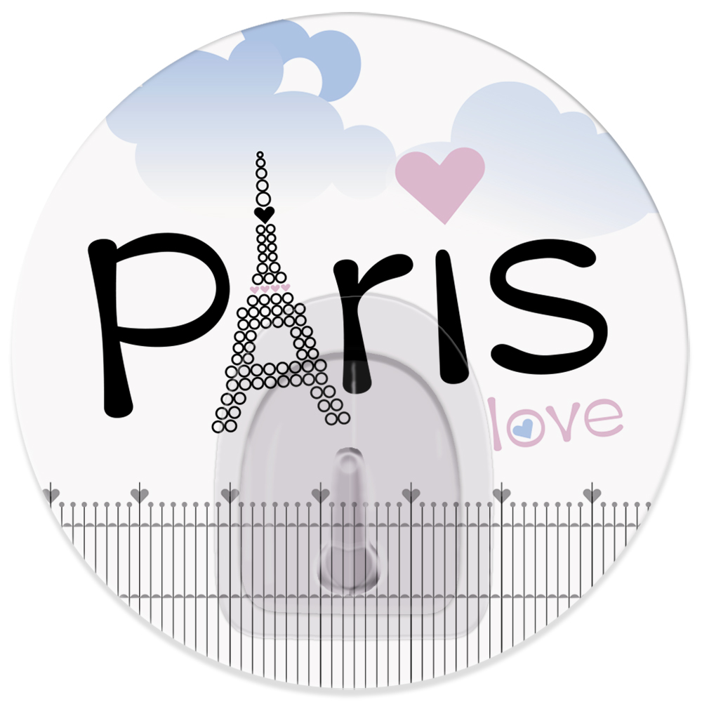Крючок адгезивный Tatkraft Paris. Love, диаметр 8 см18723 Крючок адгезивный Tatkraft Paris. Love, диаметр 8 см18723Адгезивный крючок Tatkraft Paris. Love изготовлен из пластика. Крючок может быть установлен только на ровной воздухонепроницаемой поверхности: плитка, стекло, пластик, металл, ламинированное дерево и другие. Крючок является многоразовым, что позволяет перевесить его в любое удобное место. Крючок Tatkraft Tatkraft Paris. Love имеет авторский дизайн, который украсит любой интерьер. Диаметр крючка: 8. Максимальная нагрузка: 3 кг.