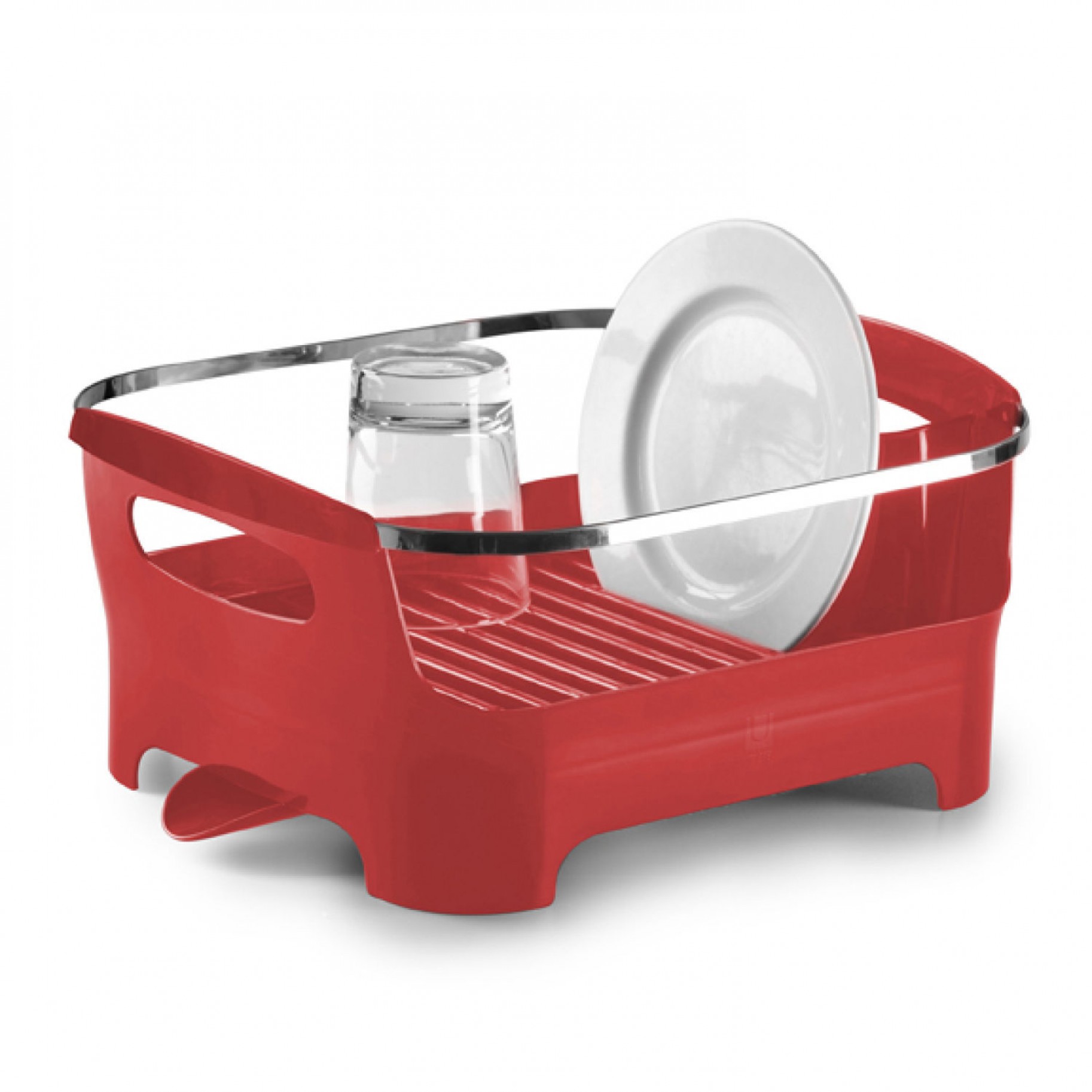 Сушилка для посуды Umbra Basin, цвет: красный, 38 х 33 х 17 см330591-505 Сушилка для посуды Umbra Basin, цвет: красный, 38 х 33 х 17 см330591-505Сушилка для посуды Umbra Basin изготовлена из высококачественного пластика без содержания вредного бисфенола. Компактный дизайн изделия создает большое пространство для хранения и сушки посуды. Пространство для посуды ограждено бортиком, в котором есть удобные ручки для переноски, а главное, тарелки случайно не выпадут и не разобьются. Вода со свежевымытой посуды через желобки для тарелок стекает вниз, в специальное отделение, где собирается и выводится через носик на боку сушилки. Вы можете поставить ее в раковину или на рабочую поверхность рядом. Размер сушилки: 38 см х 33 см х 17 см.
