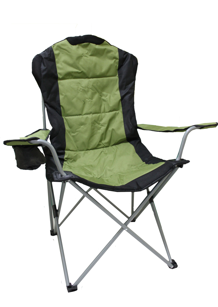 Кресло складное Green Glade, цвет: зеленый, 60 см х 66 см х 50/95 смМ2315 Кресло складное Green Glade, цвет: зеленый, 60 см х 66 см х 50/95 смМ2315Складное кресло Green Glade прекрасно подойдет для отдыха на природе или на даче. Кресло удобно и компактно складывается, легко раскладывается. Каркас выполнен из стали, а сиденье и подлокотники - из полиэстера с ПВХ набивкой из пеноматериала. Имеются участки из Mesh-сетки, которая поможет обеспечить хорошую воздухопроницаемость. Один из подлокотников оснащен подстаканником. Кресло выдерживает нагрузку до 120 кг. Для хранения предусмотрен чехол с ручкой для переноски на плече. Размер кресла (в собранном виде): 110 см х 20 см х 20 см. Размер кресла (в разобранном виде): 60 см х 66 см х 50/95 см. Диаметр стальных стрежней: 16 мм.