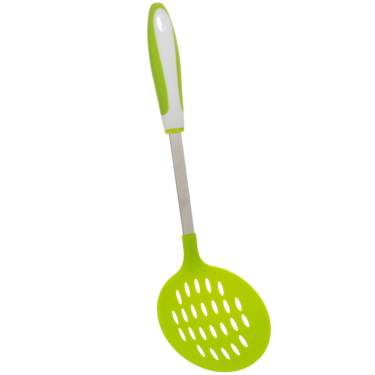 Шумовка Green, цвет: салатовый, длина 36 см831-041 Шумовка Green, цвет: салатовый, длина 36 см831-041Шумовка Green поможет в приготовлении и сервировки блюд. Рабочая поверхность выполнена из пищевого пластика. Рукоятка изготовлена из металла и пластика с прорезиненным покрытием, что обеспечивает надежный хват и комфорт во время использования. Диаметр рабочей поверхности: 11,5 см. Длина: 36 см.