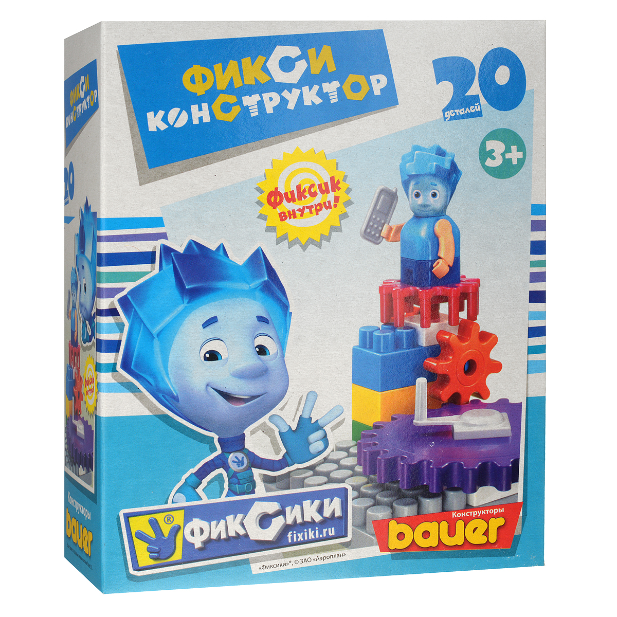 Bauer Конструктор Фикси 310310 Bauer Конструктор Фикси 310310Конструктор Bauer Фикси конструктор надолго займет внимание вашего вашего малыша. Он включает 20 элементов, из которых ребенок сможет собрать Фиксика Нолика и занимательную конструкцию для него. Игры с конструктором Bauer развивают воображение малыша, пространственное мышление и мелкую моторику рук. А герои любимого мультсериала сделают процесс игры еще более увлекательным!