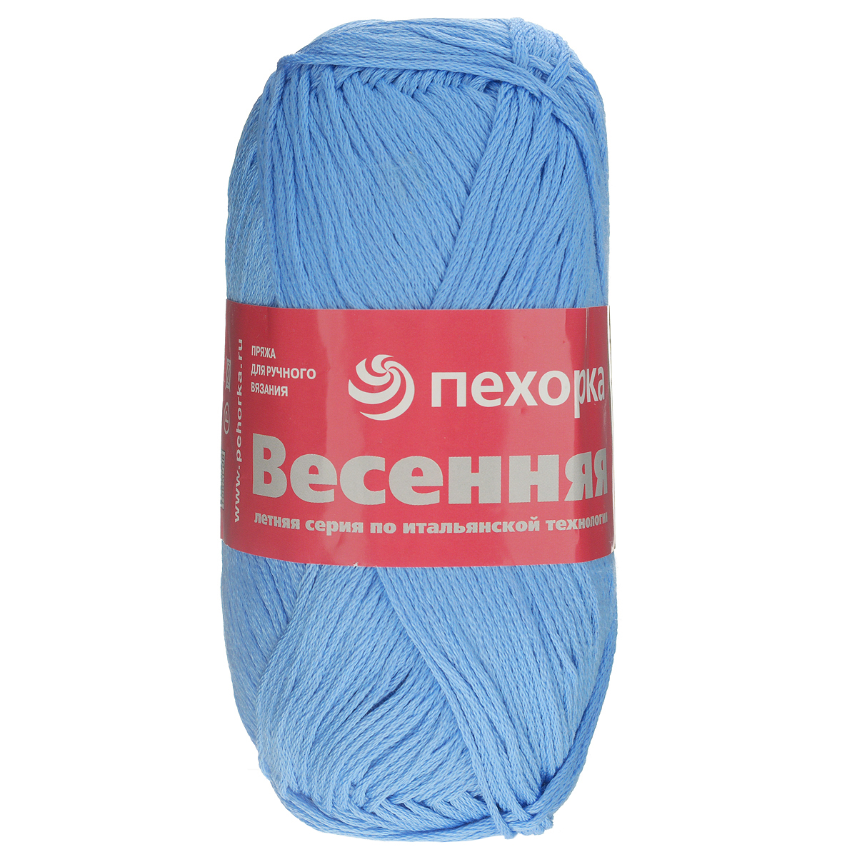 Пряжа для вязания Пехорка Весенняя, цвет: голубой, 250 м, 100 г, 5 шт360069_05_05-Голубой Пряжа для вязания Пехорка Весенняя, цвет: голубой, 250 м, 100 г, 5 шт360069_05_05-ГолубойФактура пряжи Пехорка Весенняя представлена стабильной веревочкой. Изготовлена из 100% мерсеризованного хлопка. Толщина нити идеально подходит для изделий, которые можно носить в летнюю прохладную погоду. Гигиенична, приятна для тела. Рекомендуемый размер спиц №3,5-4. Состав: 100% мерсеризованный хлопок.