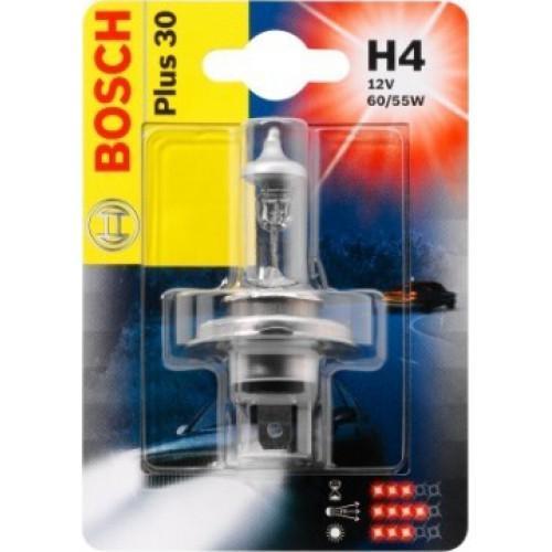 Лампа Bosch Plus 30 H4 12V 19873010021987301002 Лампа Bosch Plus 30 H4 12V 19873010021987301002Новые лампы Bosch для галогенных фар освещают дорогу интенсивным белым светом, который очень близок по свойствам к дневному освещению.Благодаря этому глаза водителя не теряют фокусировки и меньше устают даже во время долгих поездок в темное время суток. Новые лампы отличаются высокой яркостью и могут давать до 50% больше света, чем стандартные галогенные фары. Лампы Bosch доступны в вариантах H1, H4 и H7. Серебряное покрытие ламп H4 и H7 делает их едва заметными за стеклами выключенных фар. Новые лампы выглядят наиболее эффектно в сочетании с фарами из прозрачного стекла и подчеркивают современный дизайн автомобилей. Увеличенная яркость и дальность освещения положительно сказывается на безопасности движения. В темное время суток или в сложных погодных условиях, таких как ливень или густой туман, водитель замечает опасную ситуацию намного раньше и на большем расстоянии, при этом лучше заметен и сам автомобиль с фарами Bosch. Напряжение: 12 вольт