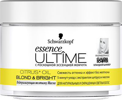 ESSENCE ULTIME Маска в банке нейтрализующая желтизну Blond &Bright, 200 мл926306331 ESSENCE ULTIME Маска в банке нейтрализующая желтизну Blond &Bright, 200 мл926306331Осветляющий уход для натуральных и окрашенных светлых волос. - постепенное усиление оттенка блонд - легкий эффект осветления - для сияния и фееричного блеска волос