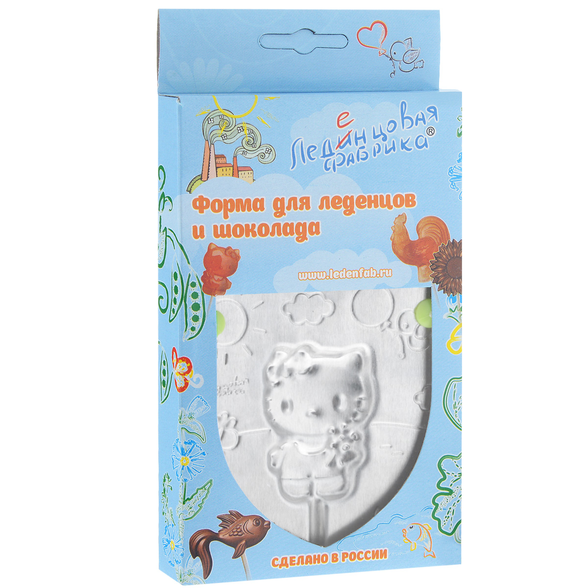 Форма для леденцов Кошечка Китти, 9,5 см х 9,5 см0006 Форма для леденцов Кошечка Китти, 9,5 см х 9,5 см0006С помощью формы Кошечка Китти вы сможете сделать разнообразные леденцы и шоколадки своими руками, используя натуральные продукты: сахар, воду, сок и готовый шоколад. Изделие выполнено из пищевого алюминия. Форма удобна в использовании и оснащена пластиковыми ножками. В комплект входят 10 палочек для леденцов, выполненных из бамбука и инструкция по применению. Детская тематика формочек направлена на воспитание в детях доброго отношения к окружающему миру. Размер формы: 9,5 см х 9,5 см х 0,7 см. Размер готового леденца: 3,5 см х 5 см х 0,6 см. Длина палочки: 15 см. Уважаемые клиенты, обращаем ваше внимание на возможное изменение дизайна упаковки.