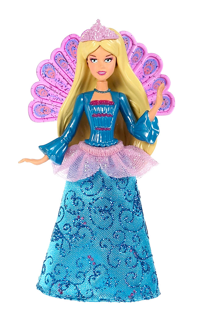 Barbie Мини-кукла Сказочная цвет платья голубойV7050_W1287 Barbie Мини-кукла Сказочная цвет платья голубойV7050_W1287Эта сказочная куколка позволит разыгрывать сцены из любимых мультфильмов о Барби и придумывать собственные истории. На куколке надета снимающаяся текстильная юбочка, за спиной красуется веер, стилизованный под хвост павлина. Голова, ручки и ножки мини-куклы подвижны. Куколка не может стоять без опоры.