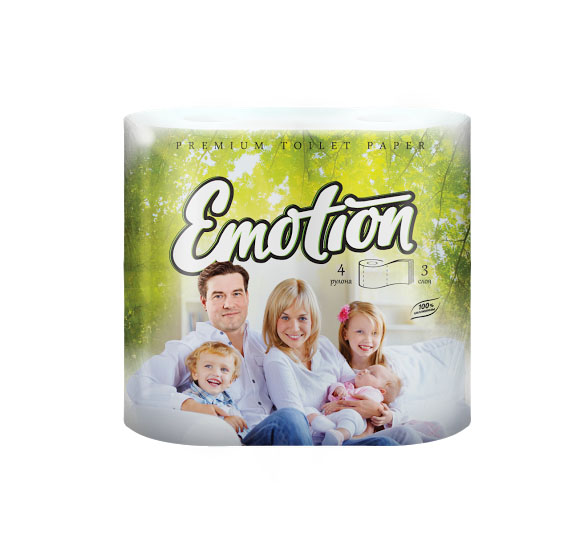 Туалетная бумага Мягкий знак Emotion, трехслойная, цвет: белый, 4 рулонаC53 Туалетная бумага Мягкий знак Emotion, трехслойная, цвет: белый, 4 рулонаC53Туалетная бумага Мягкий знак Emotion, выполненная из натуральной целлюлозы, обеспечивает превосходный комфорт и ощущение чистоты и свежести. Необыкновенно мягкая, но в тоже время прочная, бумага не расслаивается и отрывается строго по линии перфорации. Трехслойные листы имеют рисунок с перфорацией. Количество листов: 160 шт. Количество слоев: 3. Размер листа: 12,5 см х 9,6 см. Состав: 100% целлюлоза.