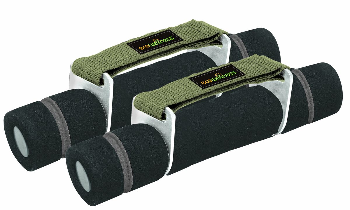Гантели Ecowellness, цвет: зеленый, черный, 0,5 кг, 2 штQW-312-1KG-B Гантели Ecowellness, цвет: зеленый, черный, 0,5 кг, 2 штQW-312-1KG-BГантели Ecowellness выполнены из высококачественной стали и покрыты мягким неопреном для дополнительного комфорта. В наборе 2 гантели по 0,5 кг. Для лучшей фиксации в руке гантели снабжены ремнями на липучке. Такие гантели идеально подходят для занятий фитнесом и аэробикой. Размер гантели: 20 см х 4 см х 5,5 см. Вес гантели: 0,5 кг.