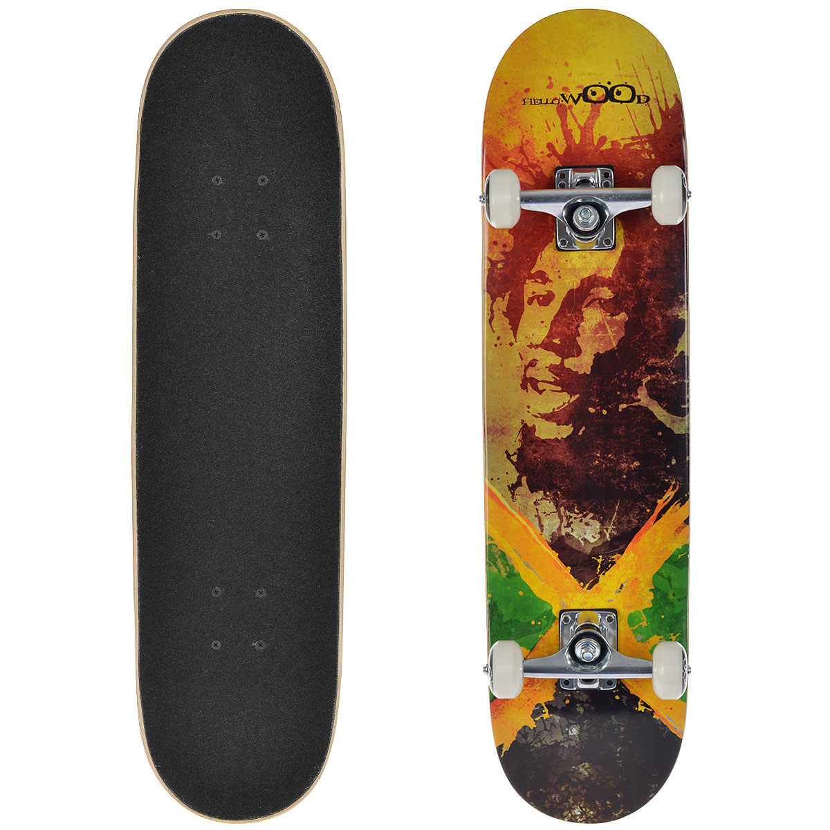 Скейтборд HelloWood Marley, дека 79 см х 20 смHW MARLEY Скейтборд HelloWood Marley, дека 79 см х 20 смHW MARLEYСкейтборд HelloWood Marley - уникальное средство передвижения по городу и отличный способ заявить о себе в скейтпарке. Сочетая в себе компактность, комфорт и отличную управляемость, является отличным способом времяпрепровождения и приобщения к спорту круга лиц всех возрастов. Дека, оснащенная нескользящим покрытием, выполнена из 100% канадского клена, колеса из полиуретана.