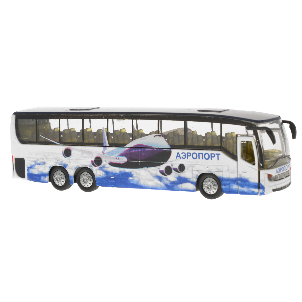 Игрушка инерционная ТехноПарк Автобус. CT10-025(SB)CT10-025(SB) Игрушка инерционная ТехноПарк Автобус. CT10-025(SB)CT10-025(SB)Инерционная игрушка ТехноПарк Автобус, выполненная из пластика и металла, станет любимой игрушкой вашего малыша. Игрушка представляет собой модель автобуса с надписью Аэропорт. Дверь, ведущая в салон, и багажное отделение автобуса открываются. При нажатии на крышу замигает внутренняя подсветка и раздастся звук работающего двигателя. Игрушка оснащена инерционным ходом. Автобус необходимо отвести назад, затем отпустить - и он быстро поедет вперед. Прорезиненные колеса обеспечивают надежное сцепление с любой гладкой поверхностью. Ваш ребенок будет часами играть с этой игрушкой, придумывая различные истории. Порадуйте его таким замечательным подарком! Автобус работает от батареек (товар комплектуется демонстрационными).