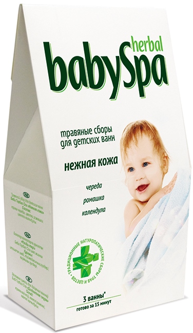Herbal Baby Spa Травяной сбор Нежная кожа, 45 г17064 Herbal Baby Spa Травяной сбор Нежная кожа, 45 г17064На Руси травяные ванны всегда считались эффективным способом укрепления здоровья, повышения защитных сил организма. Травяной сбор Нежная кожа, в составе с ромашкой, чередой и календулой способствует спокойному сну малыша, снимает воспаление и раздражение кожи, делая ее мягкой и нежной. Купание в травяных ваннах доставит удовольствие вам и вашему, а так же благоприятно скажется на его здоровье. Ну и, помимо всего прочего, отвары трав смягчают воду. Подходит для малышей с самого рождения. Ванна готовится за 15 минут. Травяные сборы расфасованы в фильтр-пакеты - 3 пакета по 15 г.