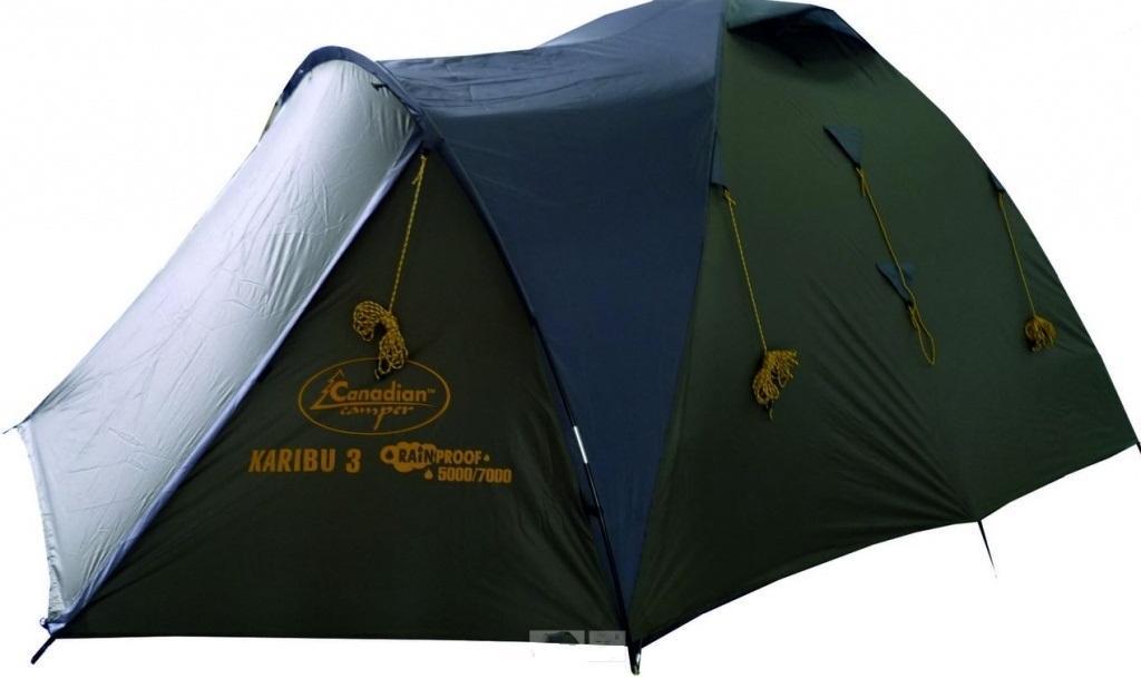 Палатка CANADIAN CAMPER KARIBU 4 (цвет forest)30400022 Палатка CANADIAN CAMPER KARIBU 4 (цвет forest)30400022Karibu - “классика” туристических палаток. Палатка выпускается в 2-х местном, 3-х местном и в 4-х местном вариантах. Благодаря третьей дуге палатка имеет увеличенный тамбур. Два входа и большие вентиляционные отверстия обеспечат комфорт даже в летний зной, а противомоскитные сетки защитят Вас от назойливых насекомых. Палатка Karibu 4 имеет увеличенные размеры внутренней палатки, что позволяет с комфортом разместиться в ней трем взрослым и одному ребенку. Высота палатки: 150 см.