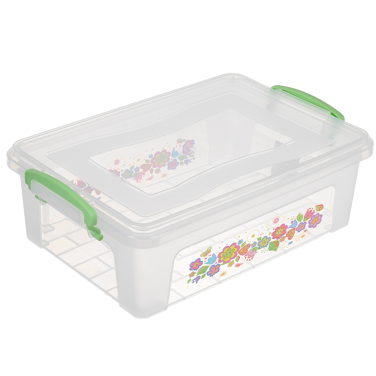 Контейнер Dunya Plastik Clear Box, цвет: зеленый, рисунок в ассортименте, 3,75 л. 3025330253зеленый Контейнер Dunya Plastik Clear Box, цвет: зеленый, рисунок в ассортименте, 3,75 л. 3025330253зеленыйКонтейнер Dunya Plastik Clear Box выполнен из прочного пластика. Он предназначен для хранения различных мелких вещей. Крышка легко открывается и плотно закрывается. Прозрачные стенки позволяют видеть содержимое. По бокам предусмотрены две удобные ручки, с помощью которых контейнер закрывается. Контейнер поможет хранить все в одном месте, а также защитить вещи от пыли, грязи и влаги.