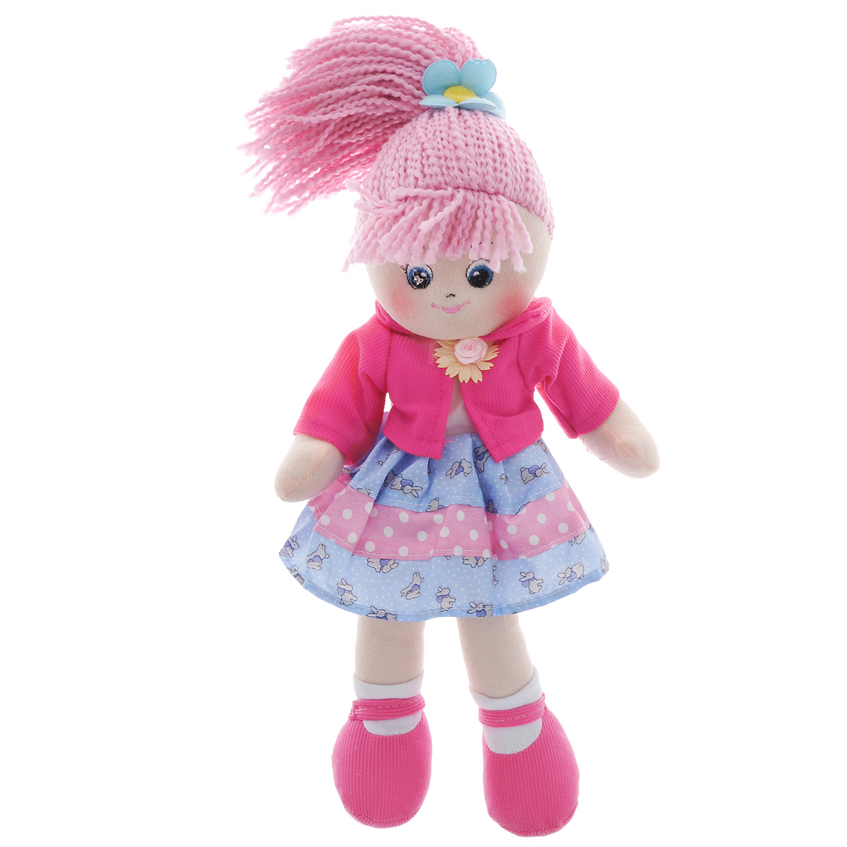 Мягкая игрушка Gulliver Кукла Земляничка, 40 см30-BAC6890 Мягкая игрушка Gulliver Кукла Земляничка, 40 см30-BAC6890Кукла Земляничка - это ягодная куколка, похожая на героиню мультфильма. Она имеет очень веселый и радостный вид и поднимет любому ребенку настроение, даже самому капризному. Личико куклы очень доброе, с вышитыми на нем глазами, ротиком, носом и бровками. Волосы Землянички - это нежно-розовые веревочки, убранные в высокий хвост и завязанные резинкой с цветочком. На кукле очень красивое стильное платье с малиновой жилеткой и украшением на ней. Одежда легко снимается с помощью липучки, расположенной сзади. На ножки пришиты белые носки и обута кукла в розовые туфли, которые не снимаются с нее и держатся очень крепко. Кукла изготовлена из приятной на ощупь ткани и набита практически невесомым наполнителем. Мягкие игрушки Gulliver действуют позитивно на растущий детский организм, обучая ласке и доброте, улучшают настроение ребенка, развивают тактильную чувствительность, стимулируют зрительное восприятие, хватательные рефлексы и моторику рук. Продукция...