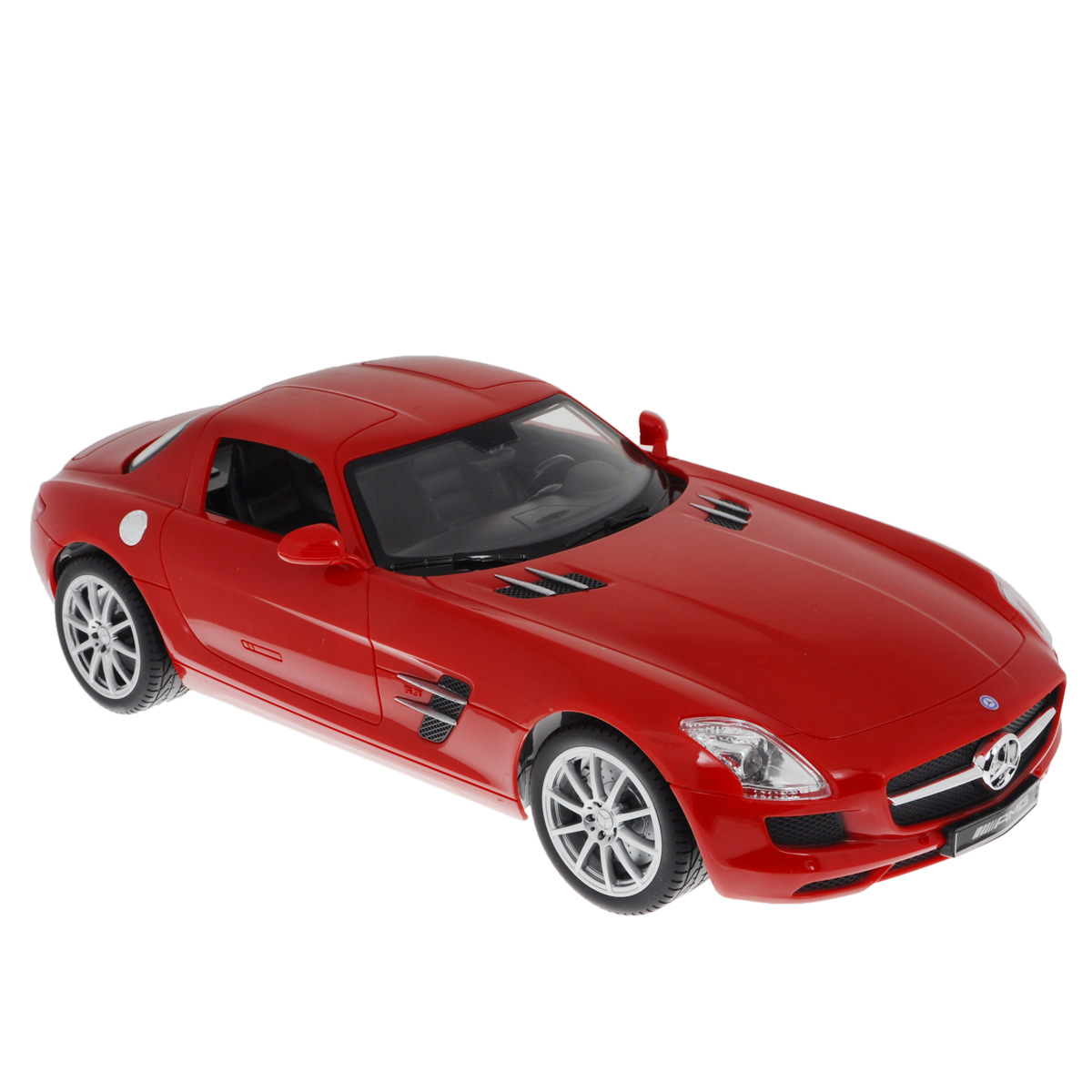 TopGear Радиоуправляемая модель Mercedes-Benz SLS AMG цвет красныйТ56691 TopGear Радиоуправляемая модель Mercedes-Benz SLS AMG цвет красныйТ56691Все мальчишки любят мощные крутые тачки! Особенно если это дорогие машины известной марки, которые, проезжая по улице, обращают на себя восторженные взгляды пешеходов. Радиоуправляемая модель TopGear Mercedes-Benz SLS - это детальная копия существующего автомобиля в масштабе 1:14. Машинка изготовлена из прочного легкого пластика; колеса прорезинены. При движении передние и задние фары машины светятся. При помощи пульта управления автомобиль может перемещаться вперед, дает задний ход, поворачивает влево и вправо, останавливается. Встроенные амортизаторы обеспечивают комфортное движение. В комплект входят машинка, пульт управления, зарядное устройство (время зарядки составляет 4-5 часов), аккумулятор и 2 батарейки. Автомобиль отличается потрясающей маневренностью и динамикой. Ваш ребенок часами будет играть с моделью, устраивая захватывающие гонки. Машина работает от аккумулятора 500 mAh напряжением 6V (входит в комплект). Пульт управления работает...